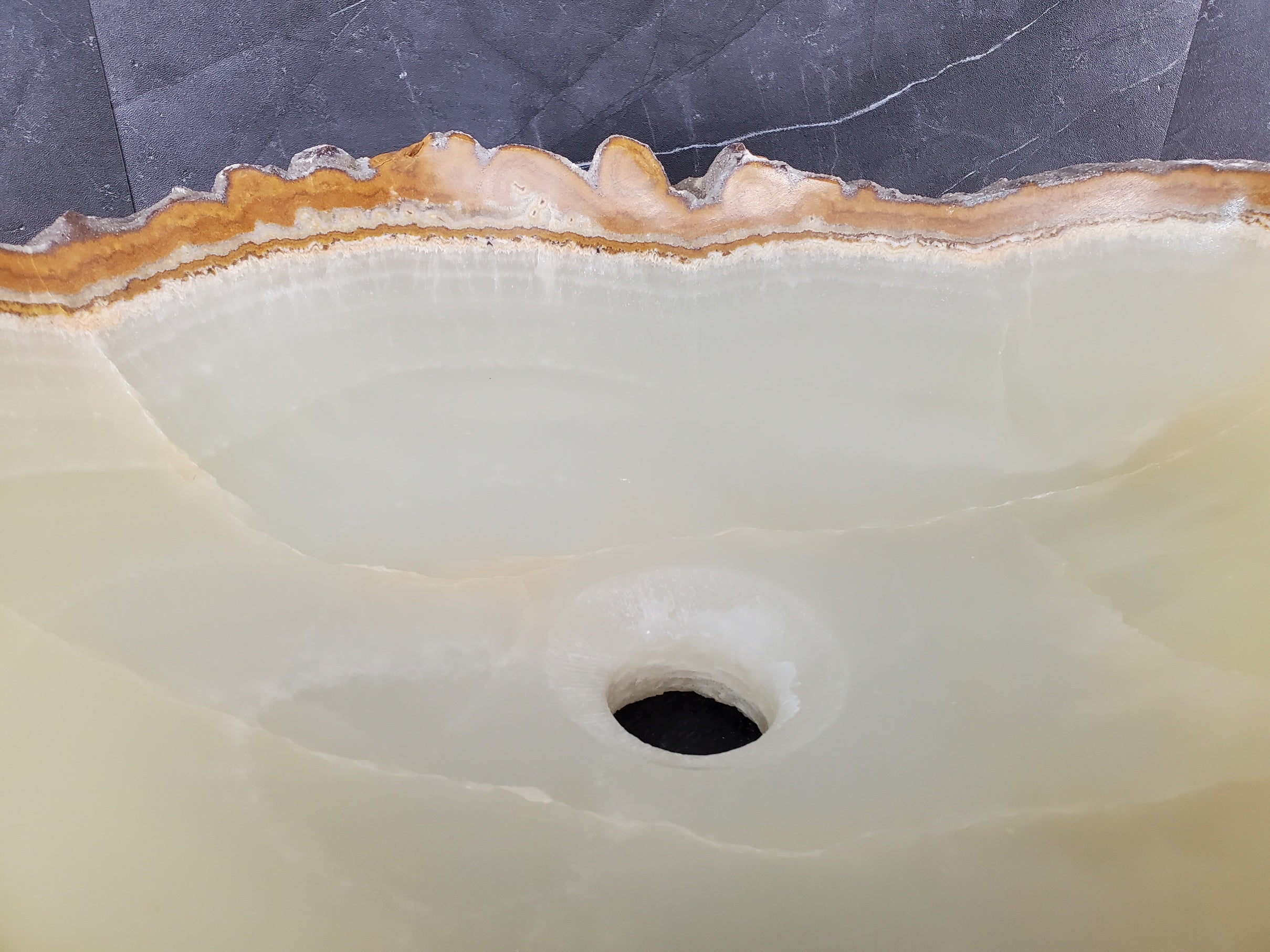 S28_15 Onyx Stone Vessel Bathroom Sink - 18 x 15 inch