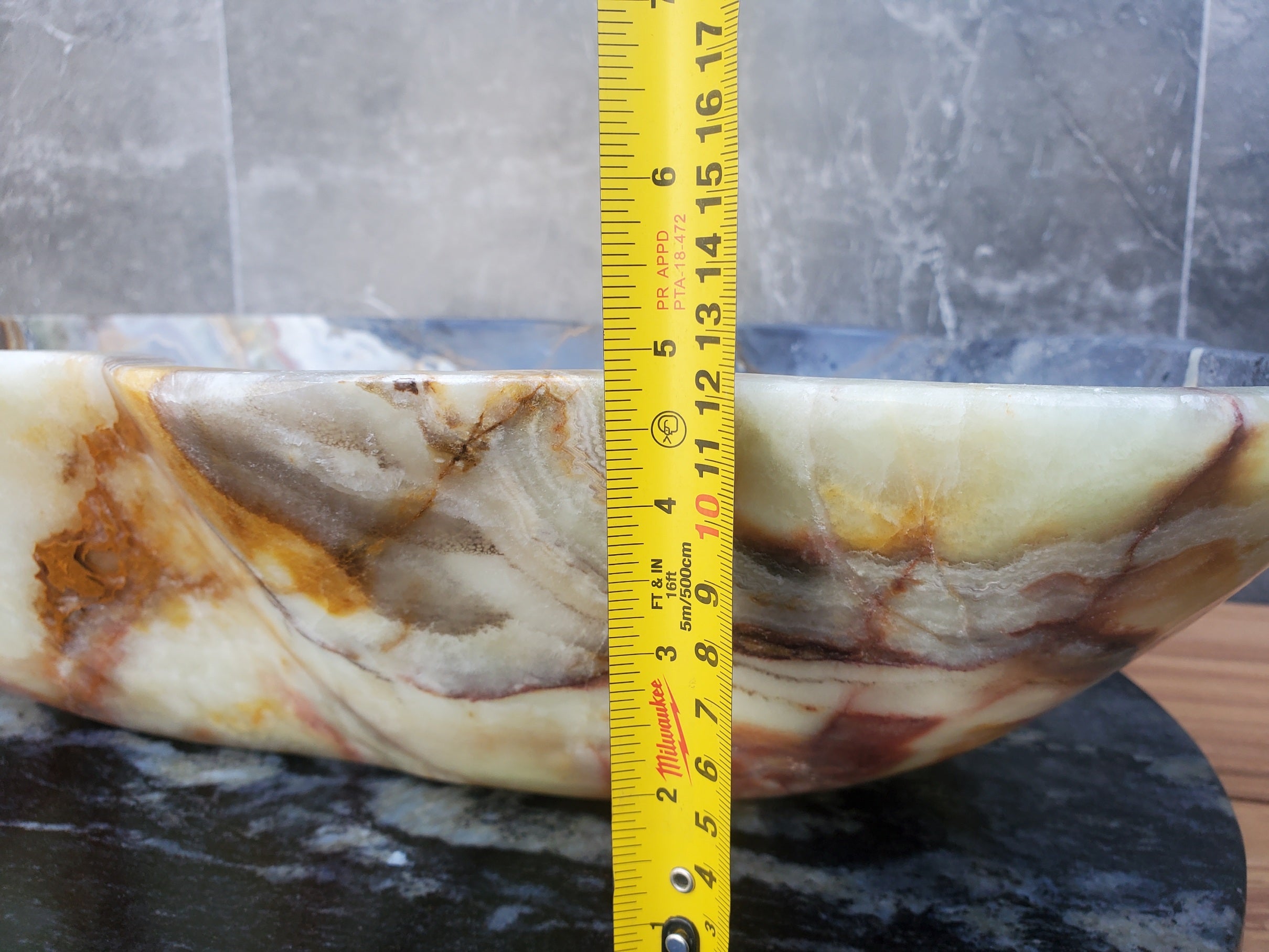 S30_18 Onyx Stone Vessel Bathroom Sink