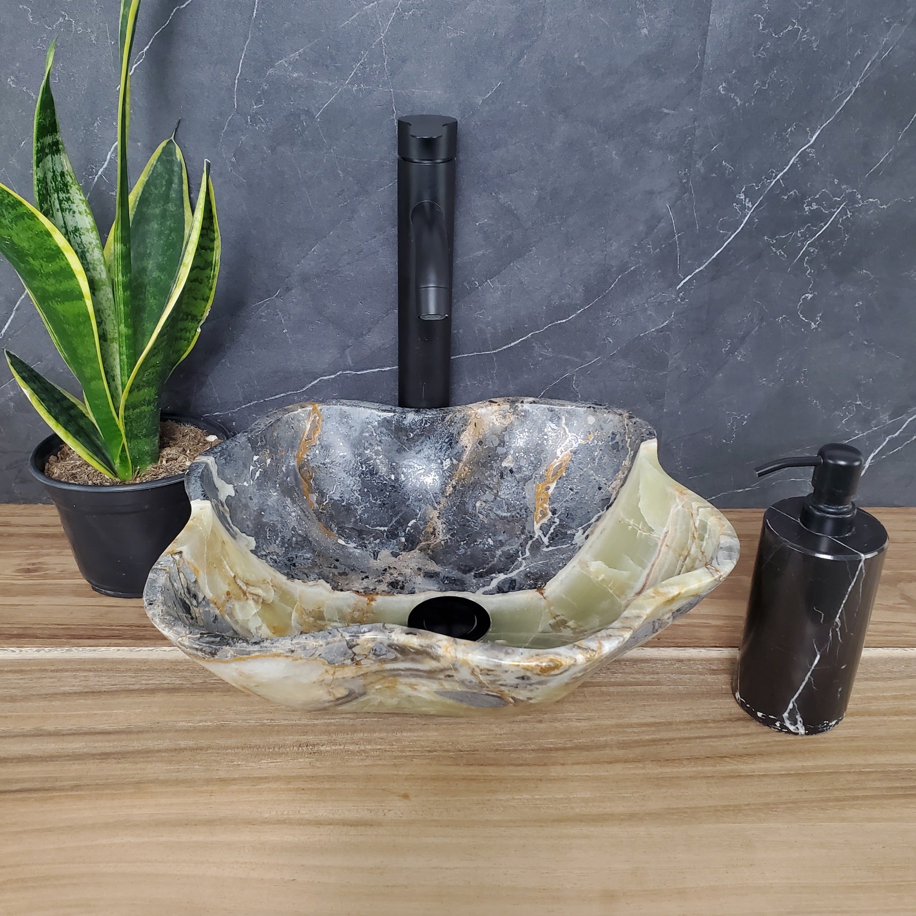 S28_06 Natural Stone Vessel Bathroom Sink