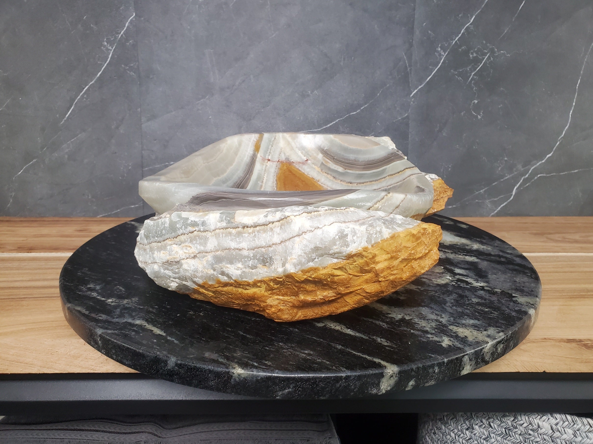 S28_12 Onyx Stone Vessel Bathroom Sink
