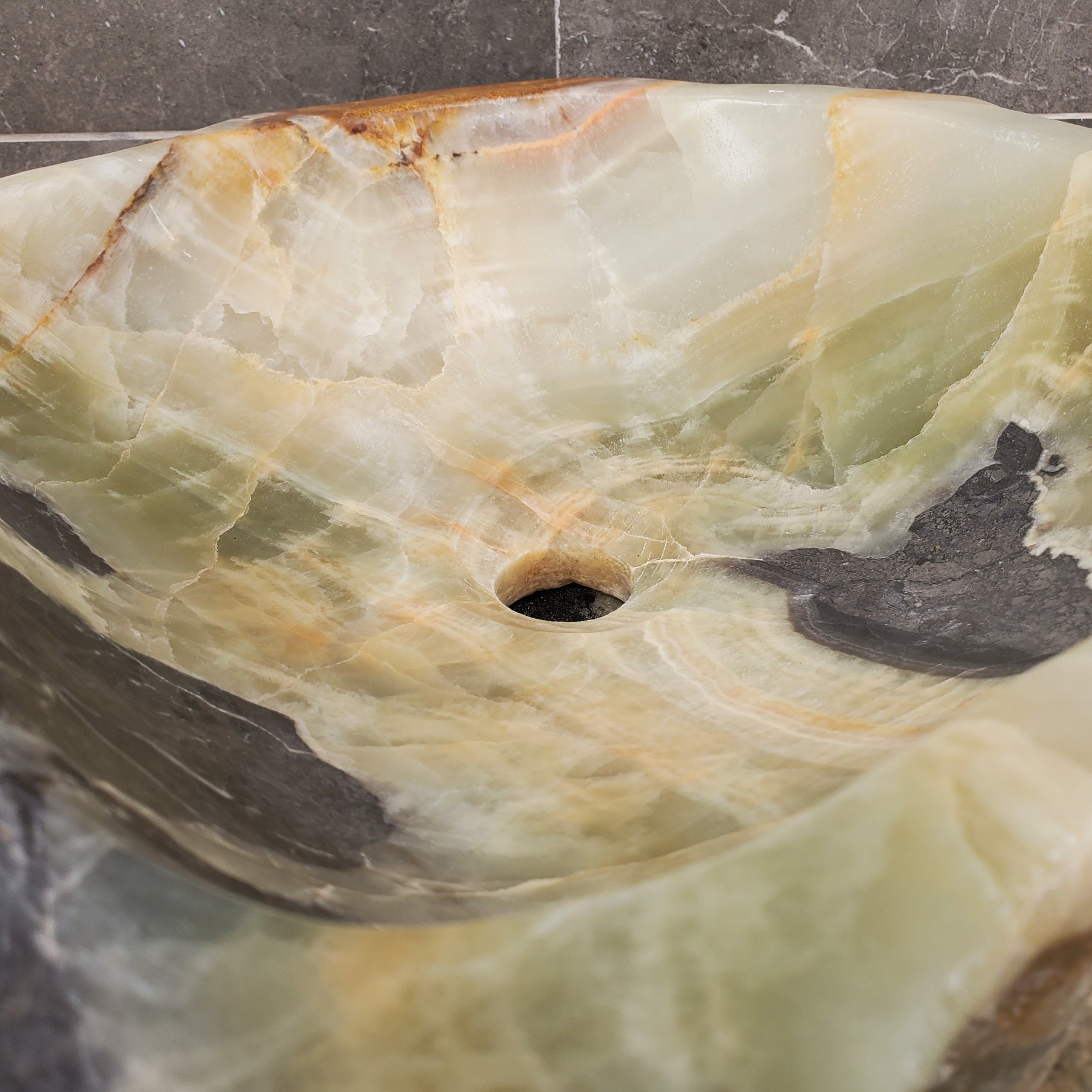 S31_21 Onyx Stone Vessel Bathroom Sink - 19 x 15 inch