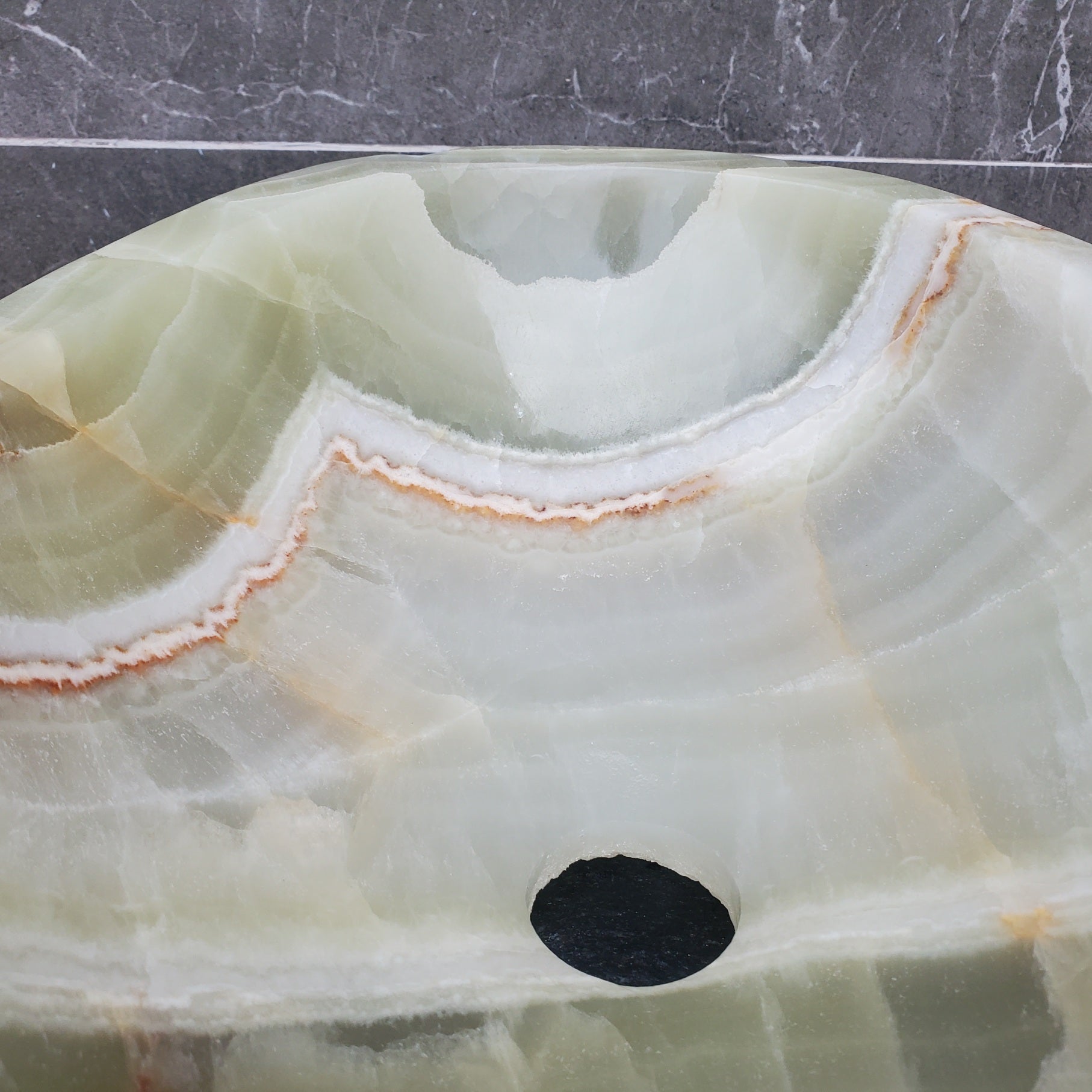 S30_04 Onyx Stone Vessel Bathroom Sink - 16 x 12.5 inch