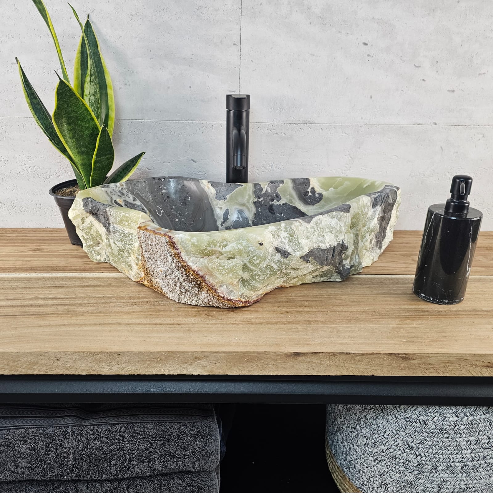 S29_01 Onyx Stone Vessel Bathroom Sink