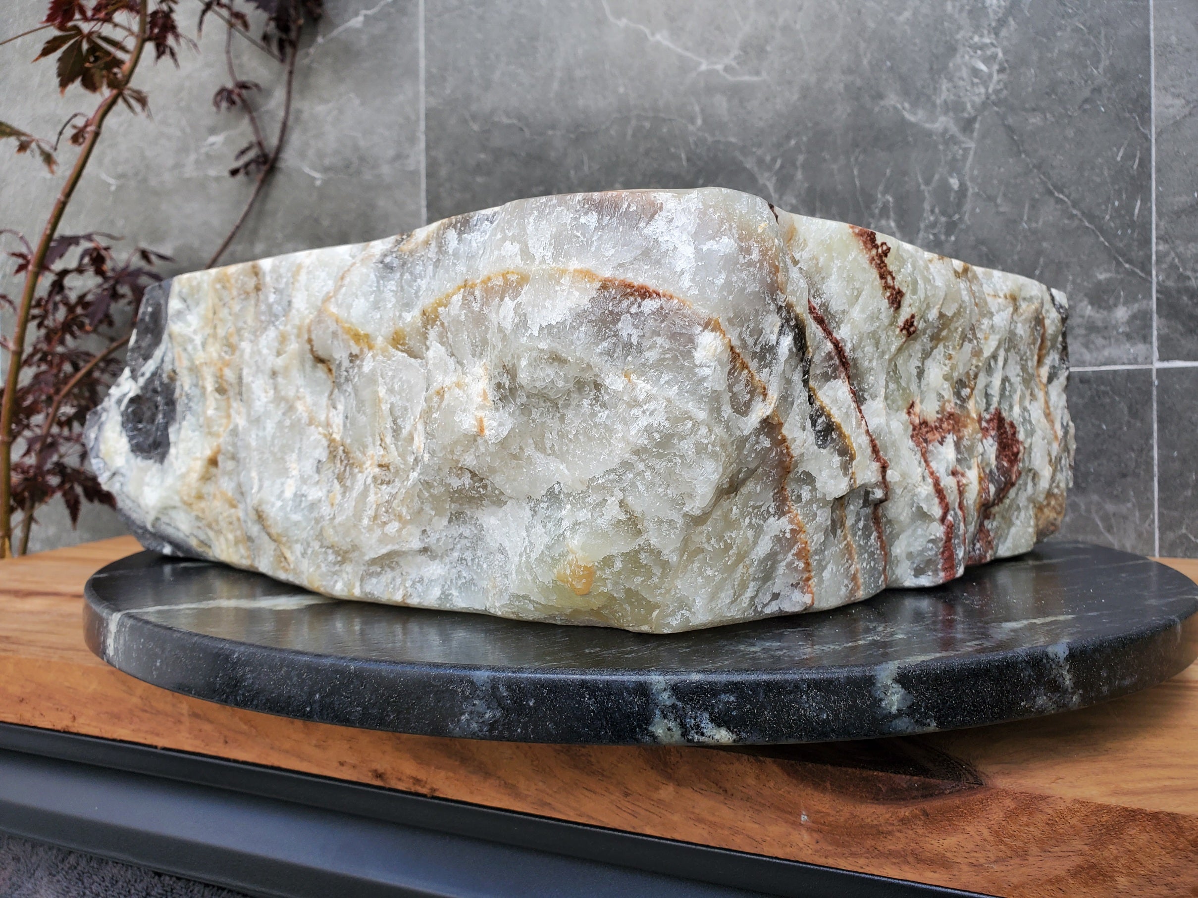 S30_24 Onyx Stone Vessel Bathroom Sink