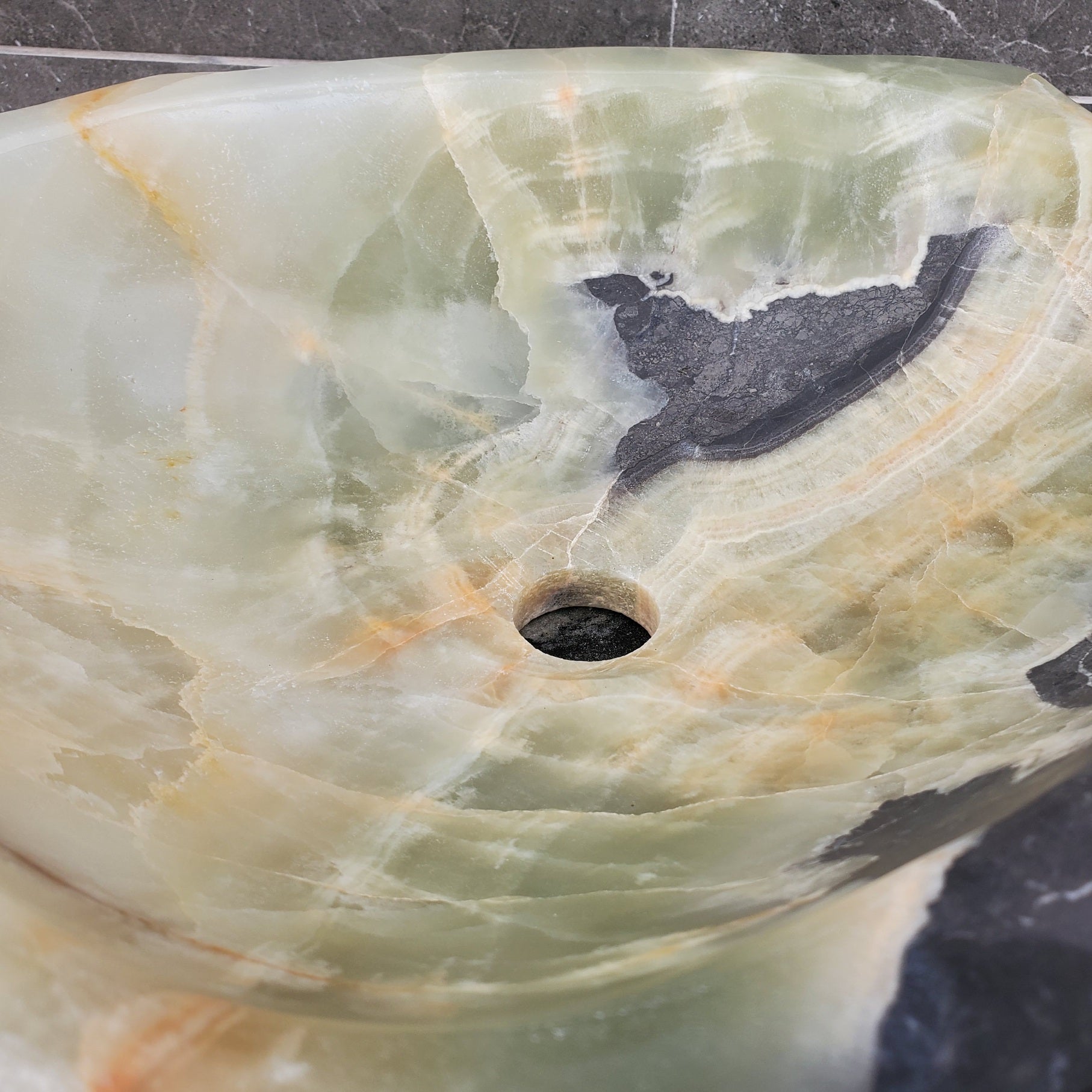 S31_21 Onyx Stone Vessel Bathroom Sink - 19 x 15 inch