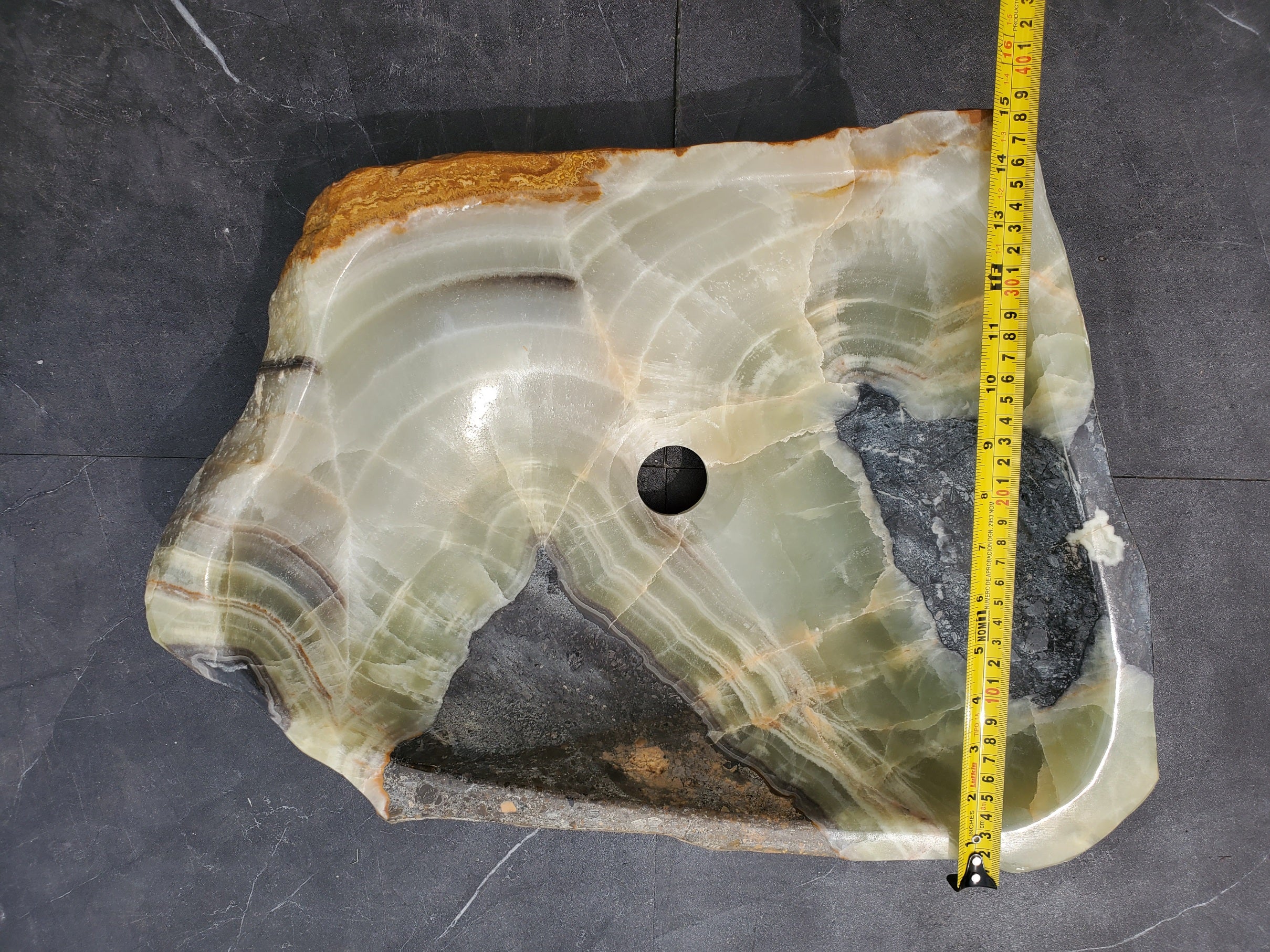 S31_23 Onyx Stone Vessel Bathroom Sink - 18 x 15 inch