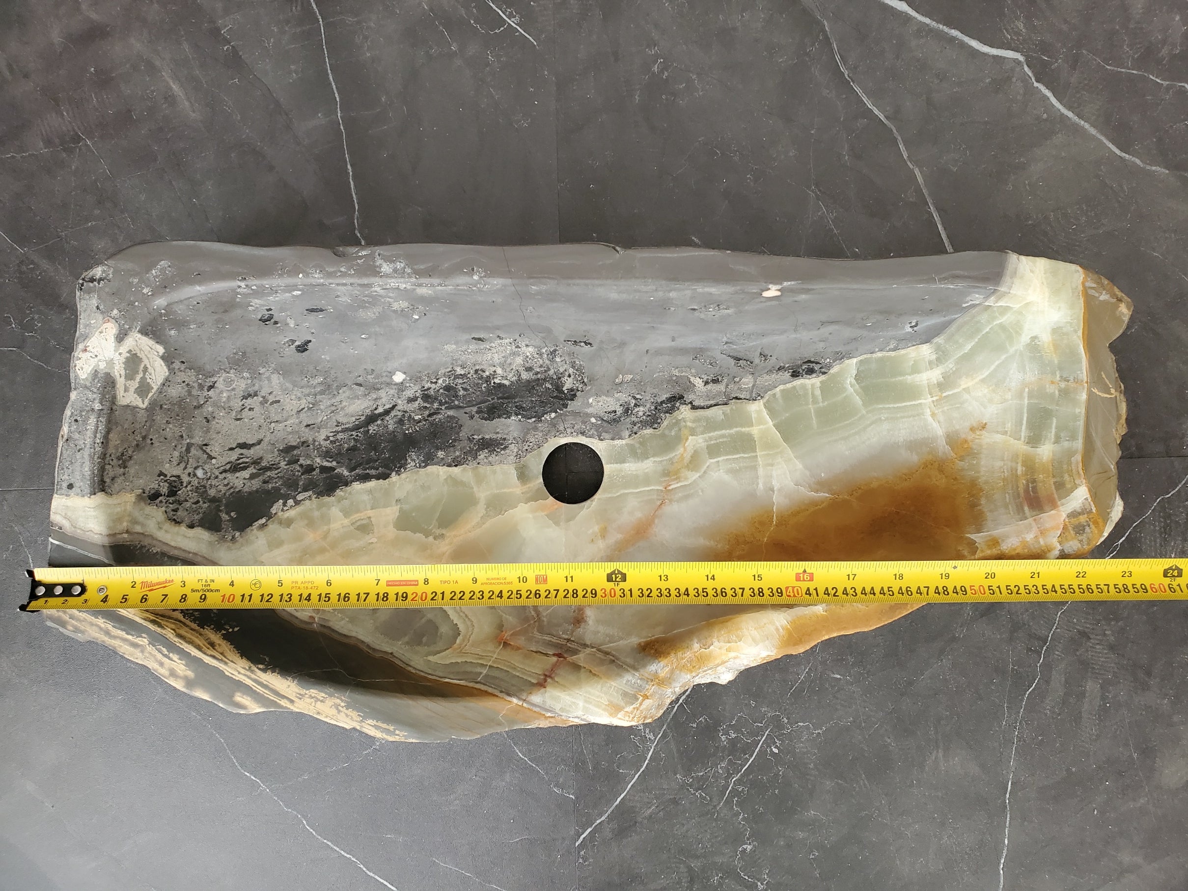 S25_22 Onyx Stone Vessel Bathroom Sink