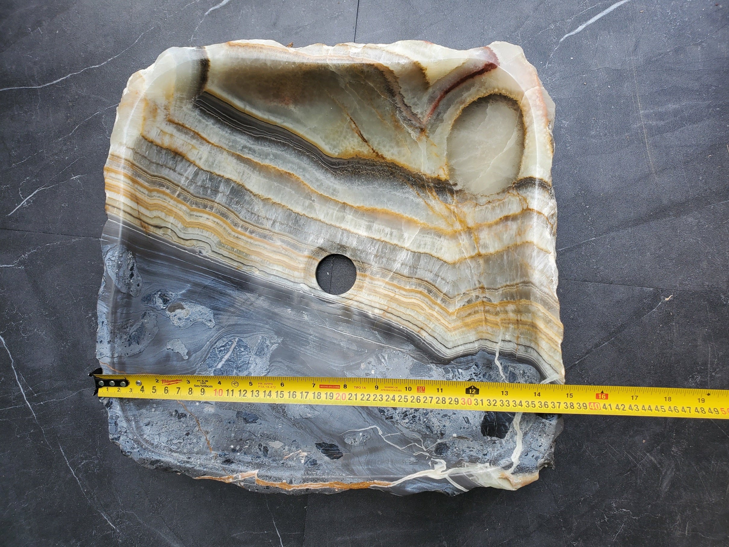 S30_24 Onyx Stone Vessel Bathroom Sink