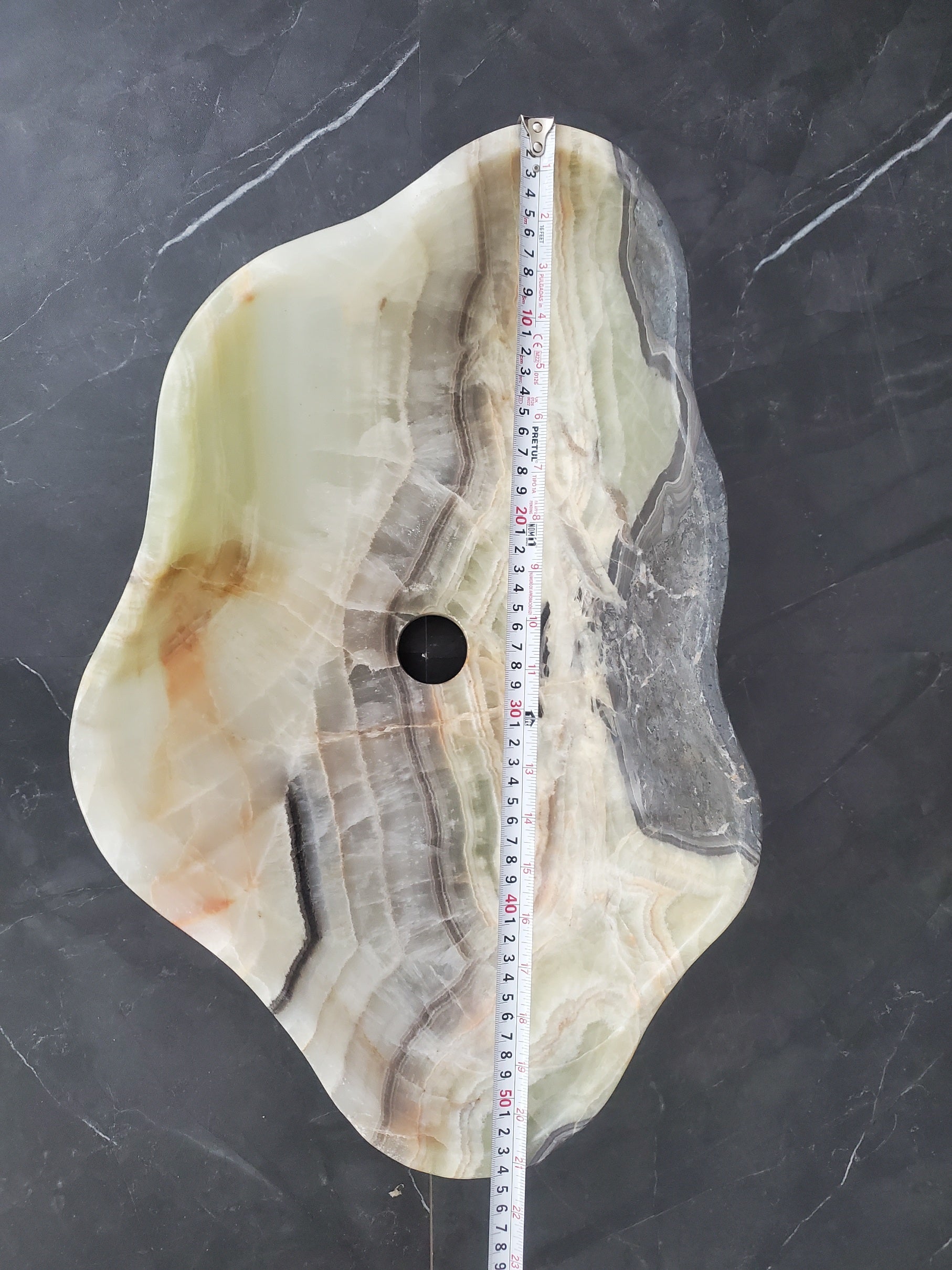 S28_10 Onyx Stone Vessel Bathroom Sink - 20 x 13 inch