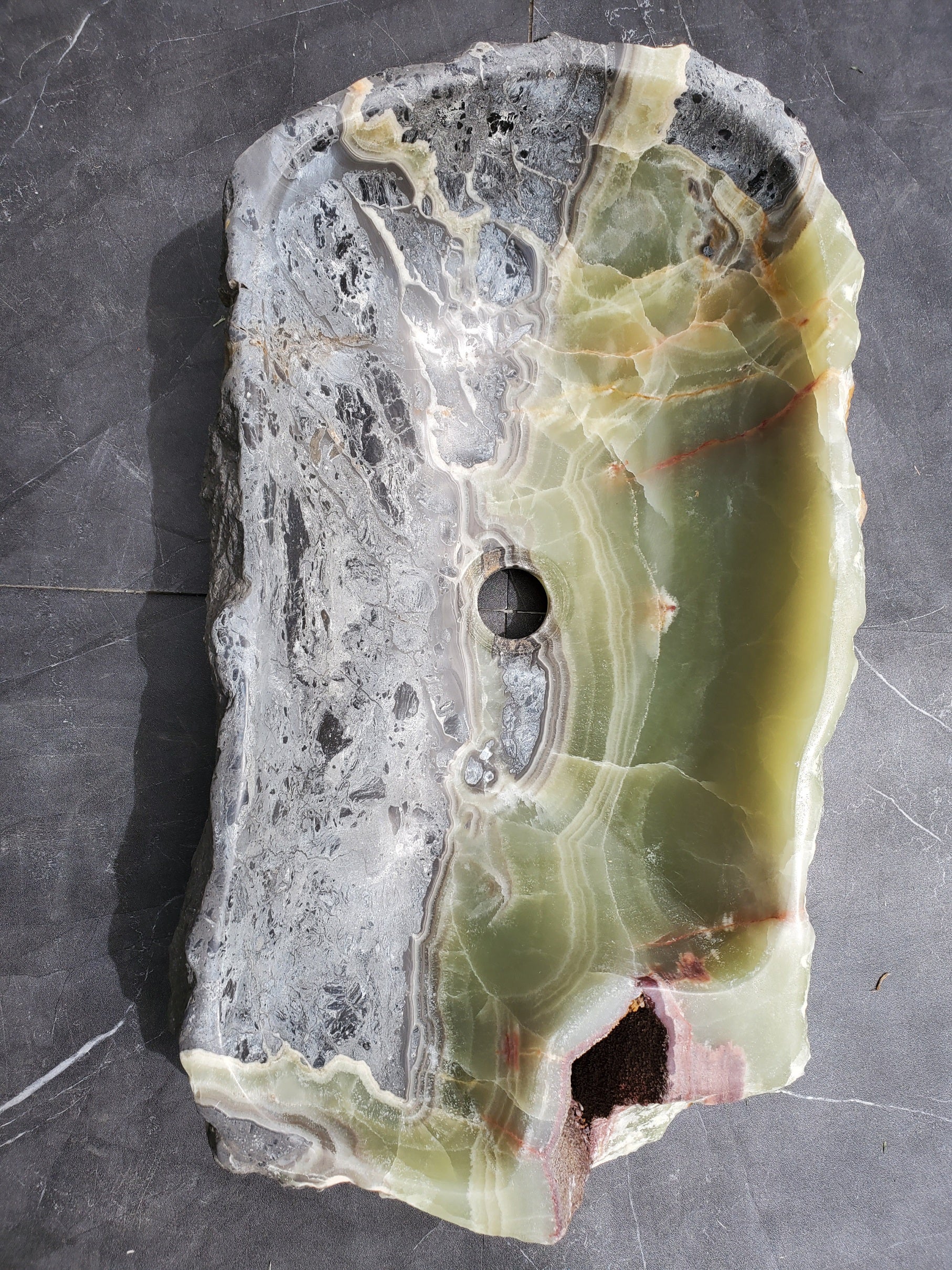 S31_11 Onyx Stone Vessel Bathroom Sink