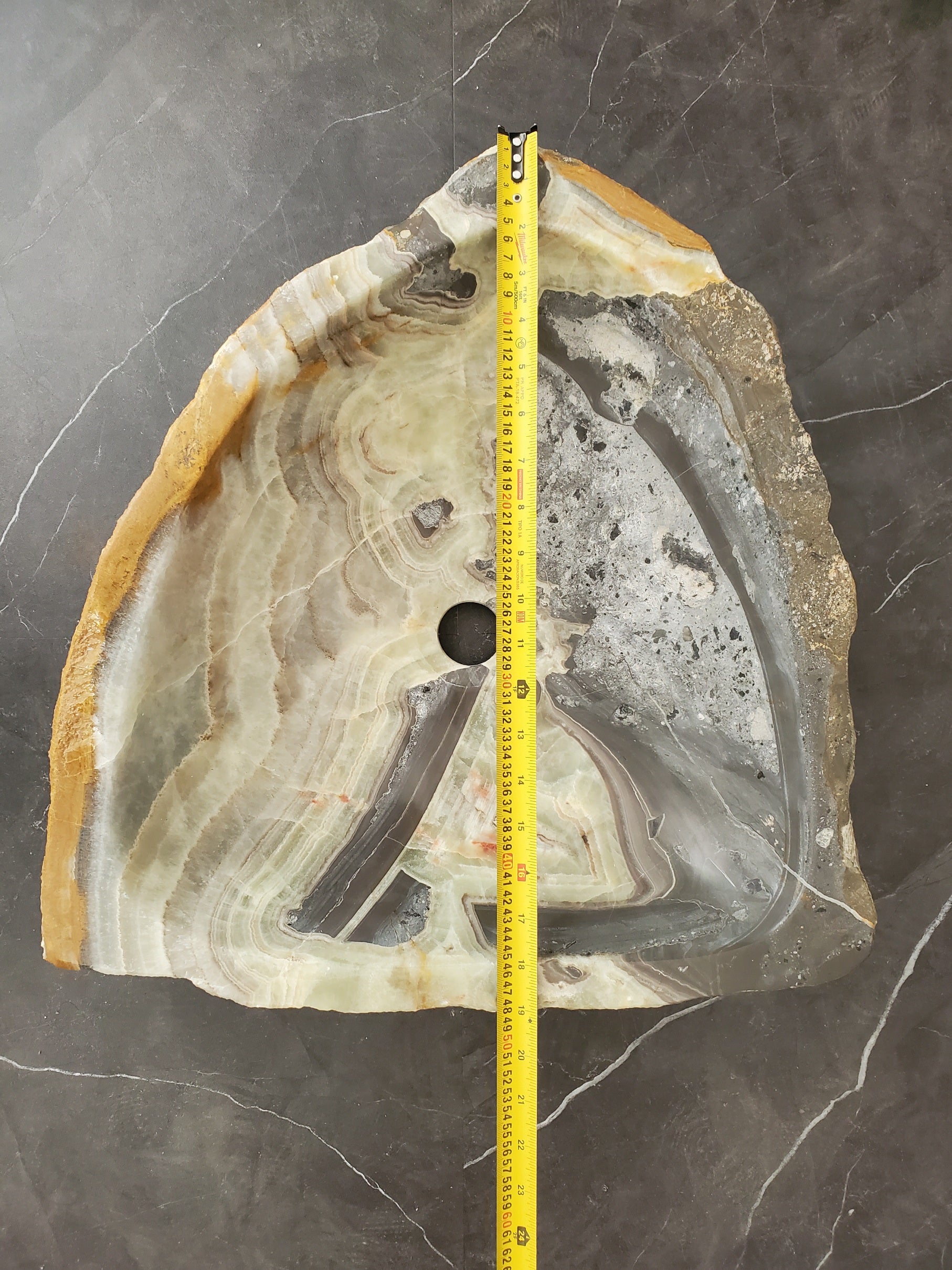S25_23 Onyx Stone Vessel Bathroom Sink