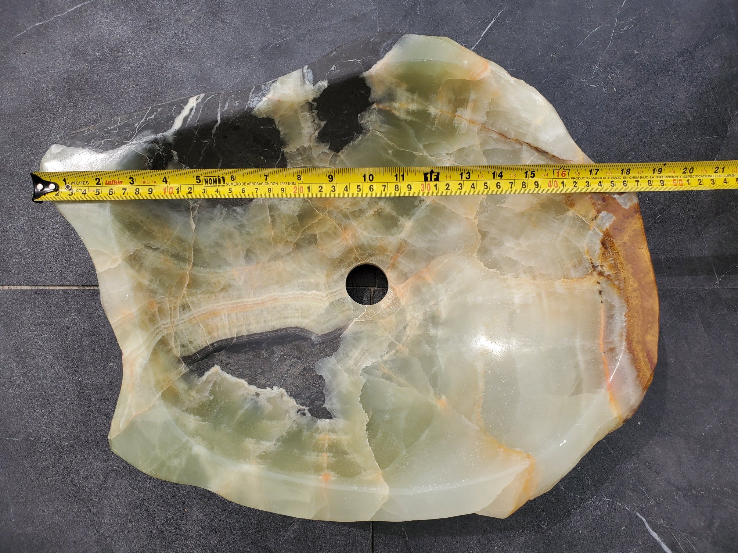 S31_21 Onyx Stone Vessel Bathroom Sink - 19 x 15 inch