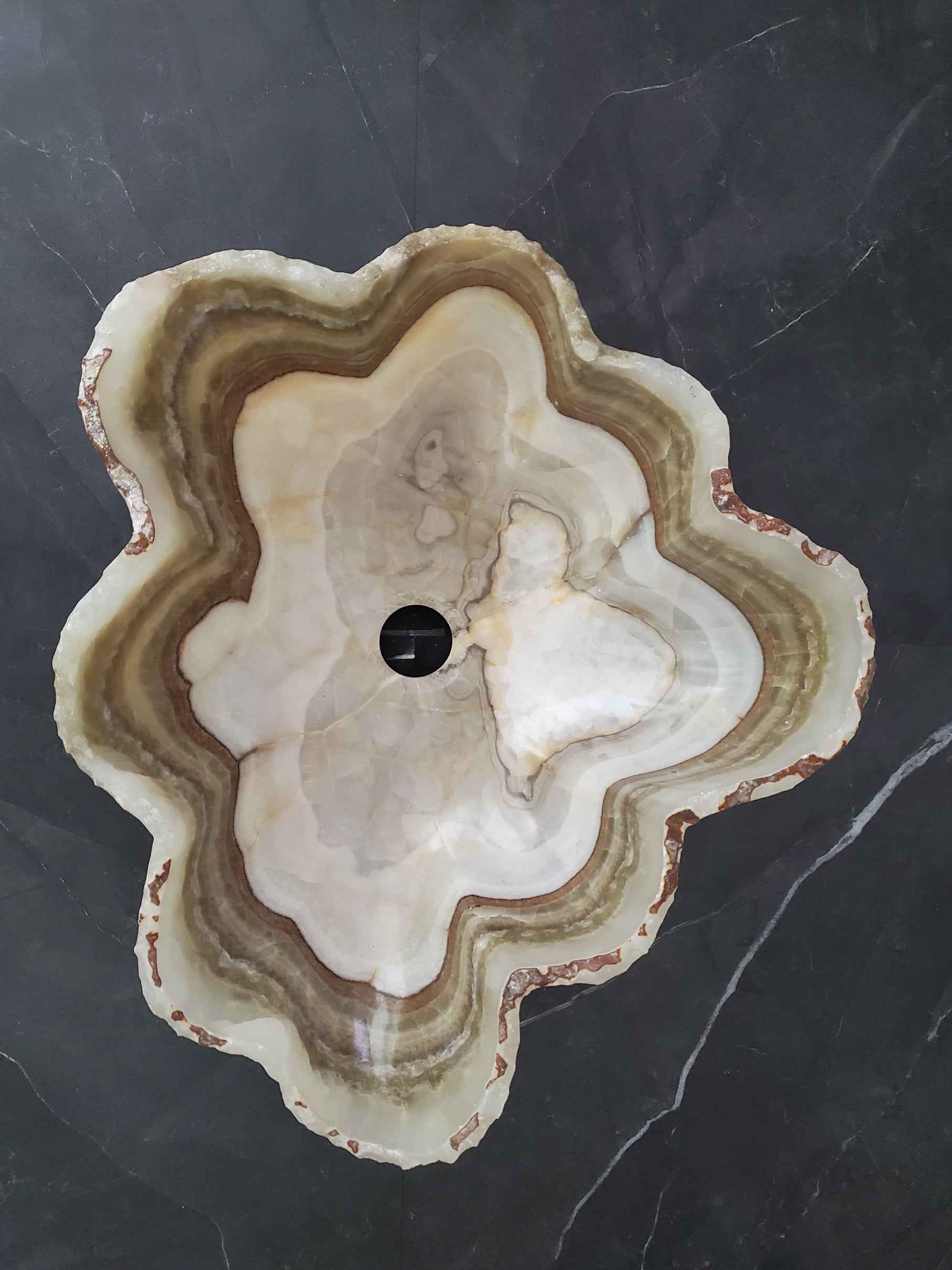 S27_20 Onyx Stone Bathroom Vessel Sink - 19 x 16 inch