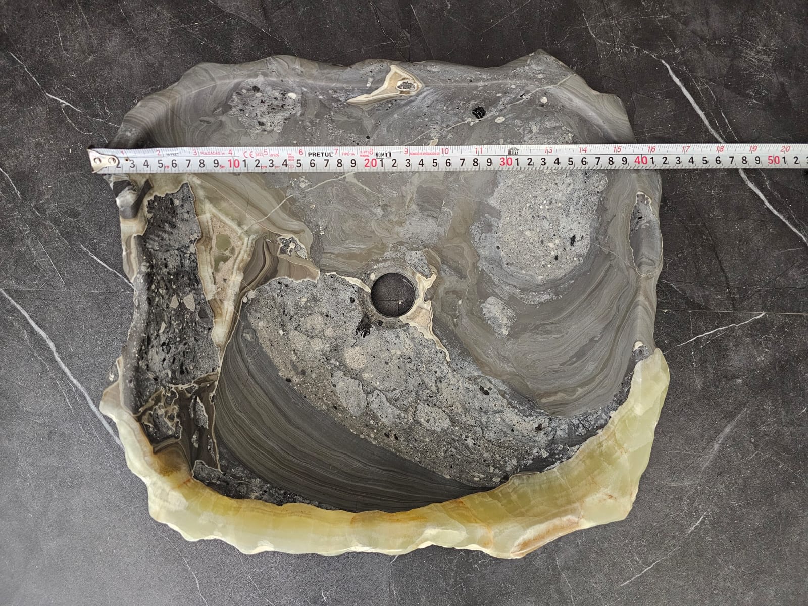 S29_05 Natural Stone Vessel Bathroom Sink - 16 x 14 inch