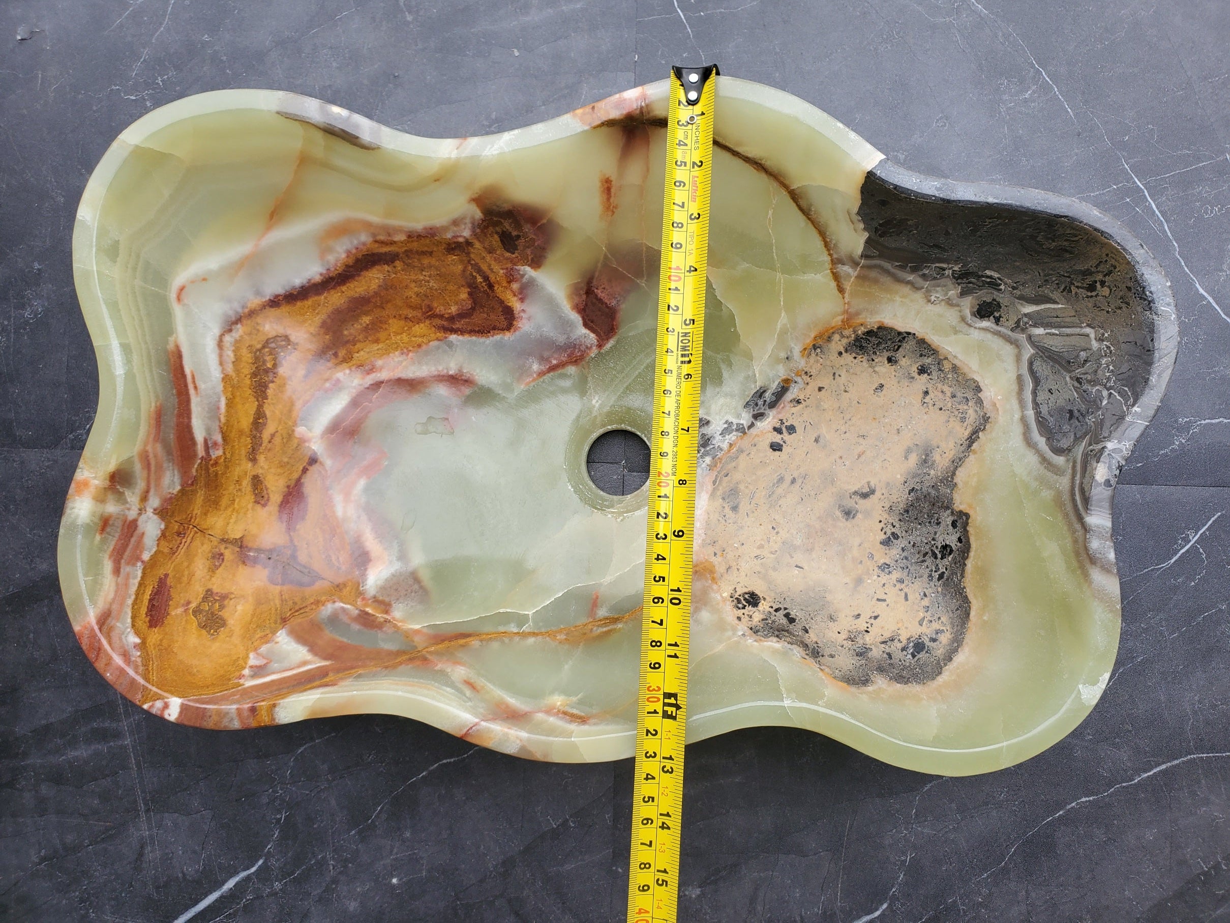 S30_30 Onyx Stone Vessel Bathroom Sink - 18.5 x 12 inch