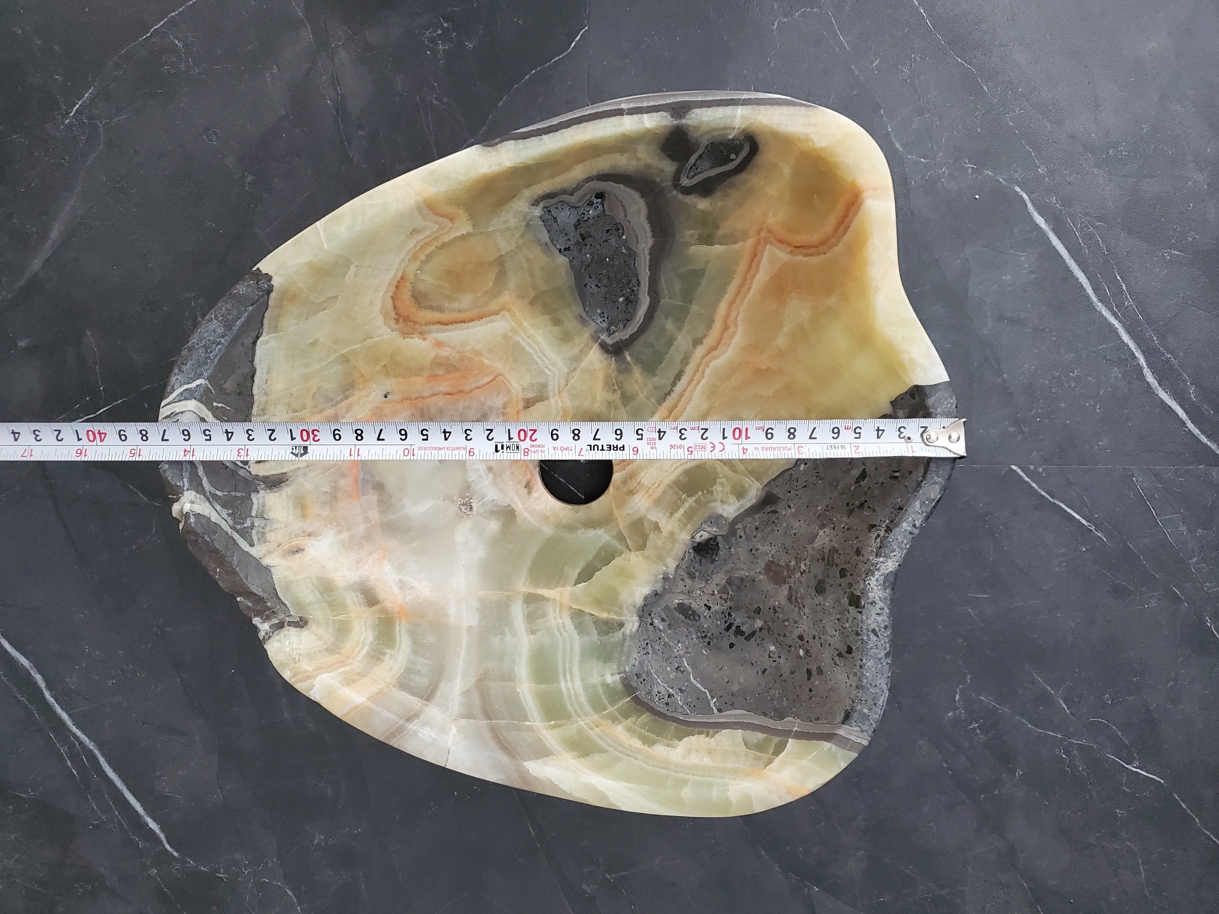 S28_26 Onyx Stone Vessel Bathroom Sink - 15 x 13 inch