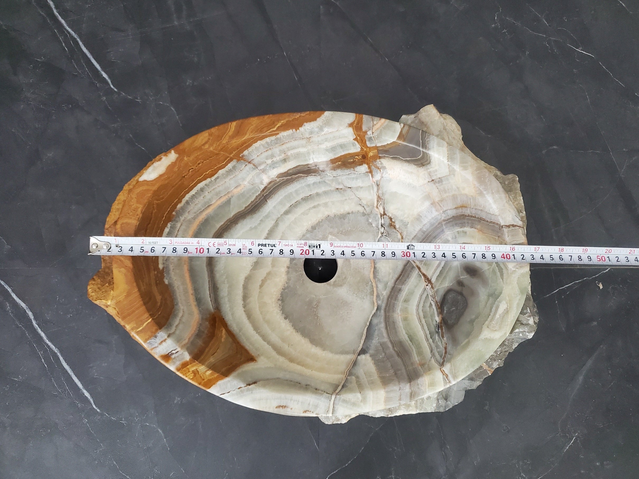 S28_11 Onyx Stone Vessel Bathroom Sink - 17 x 12.5 inch