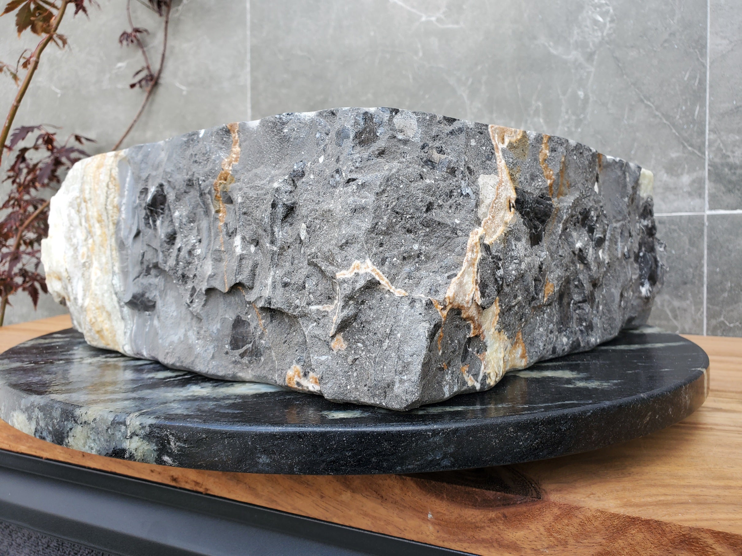 S30_24 Onyx Stone Vessel Bathroom Sink