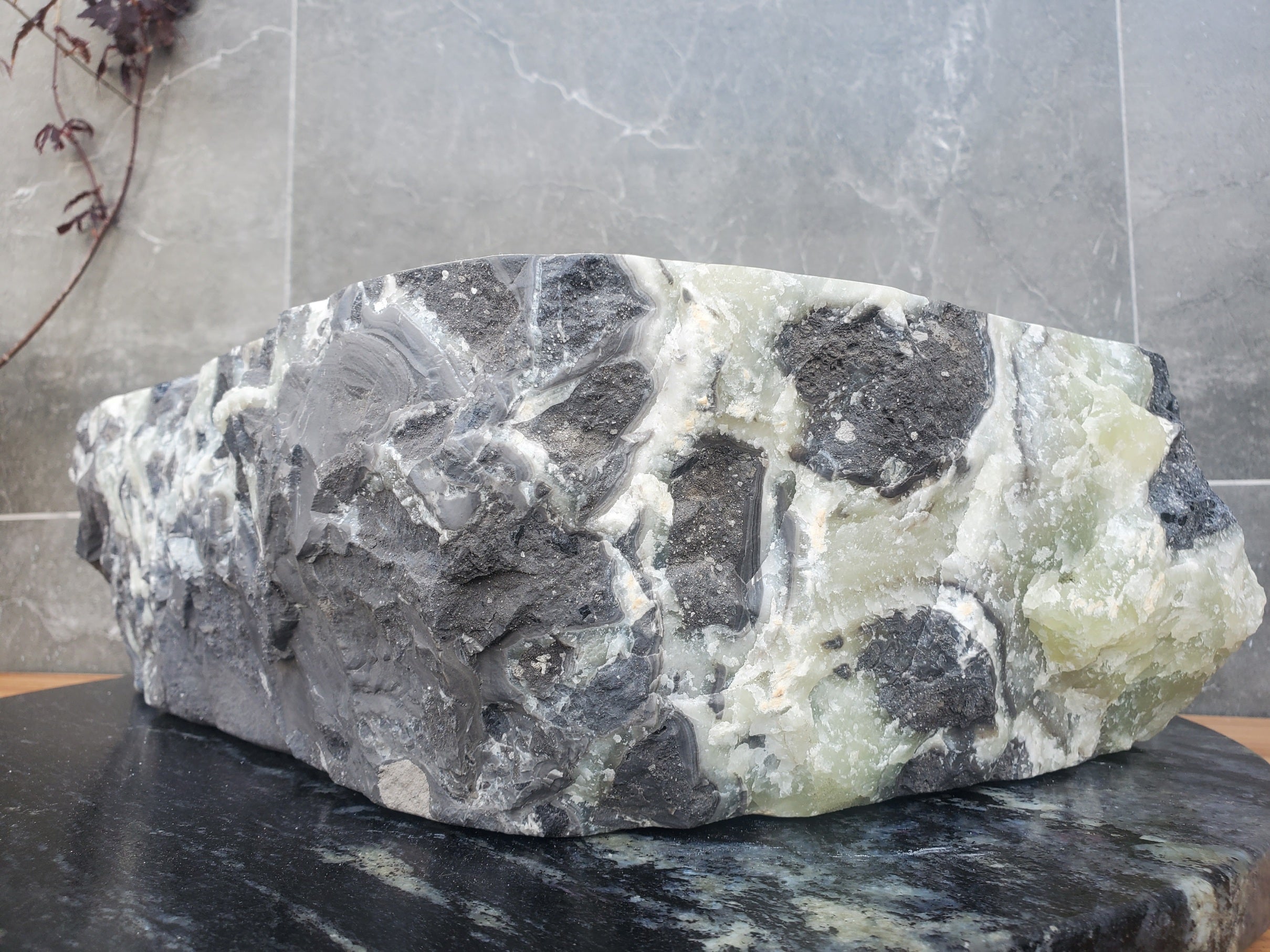 S30_21 Onyx Stone Vessel Bathroom Sink - 16.5 x 11 inch
