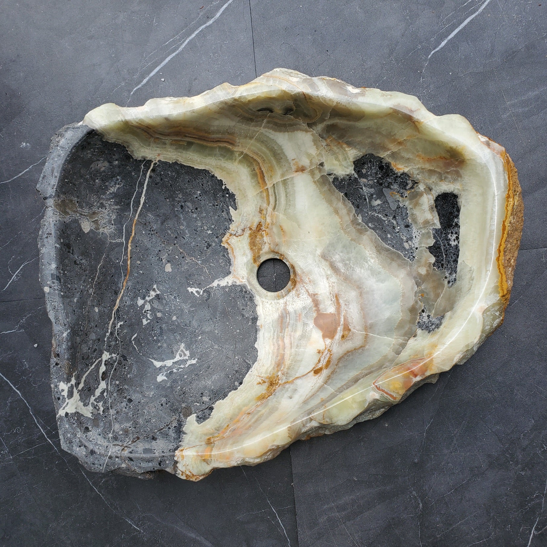 S30_26 Onyx Stone Vessel Bathroom Sink