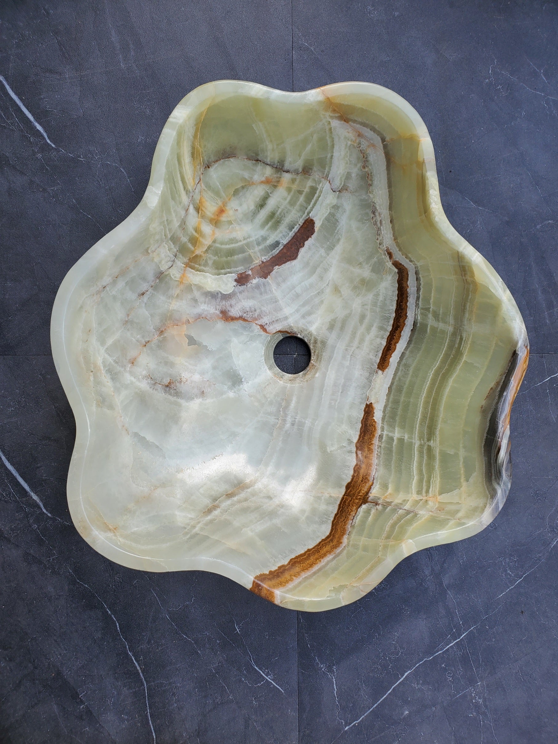 S30_14 Onyx Stone Vessel Bathroom Sink