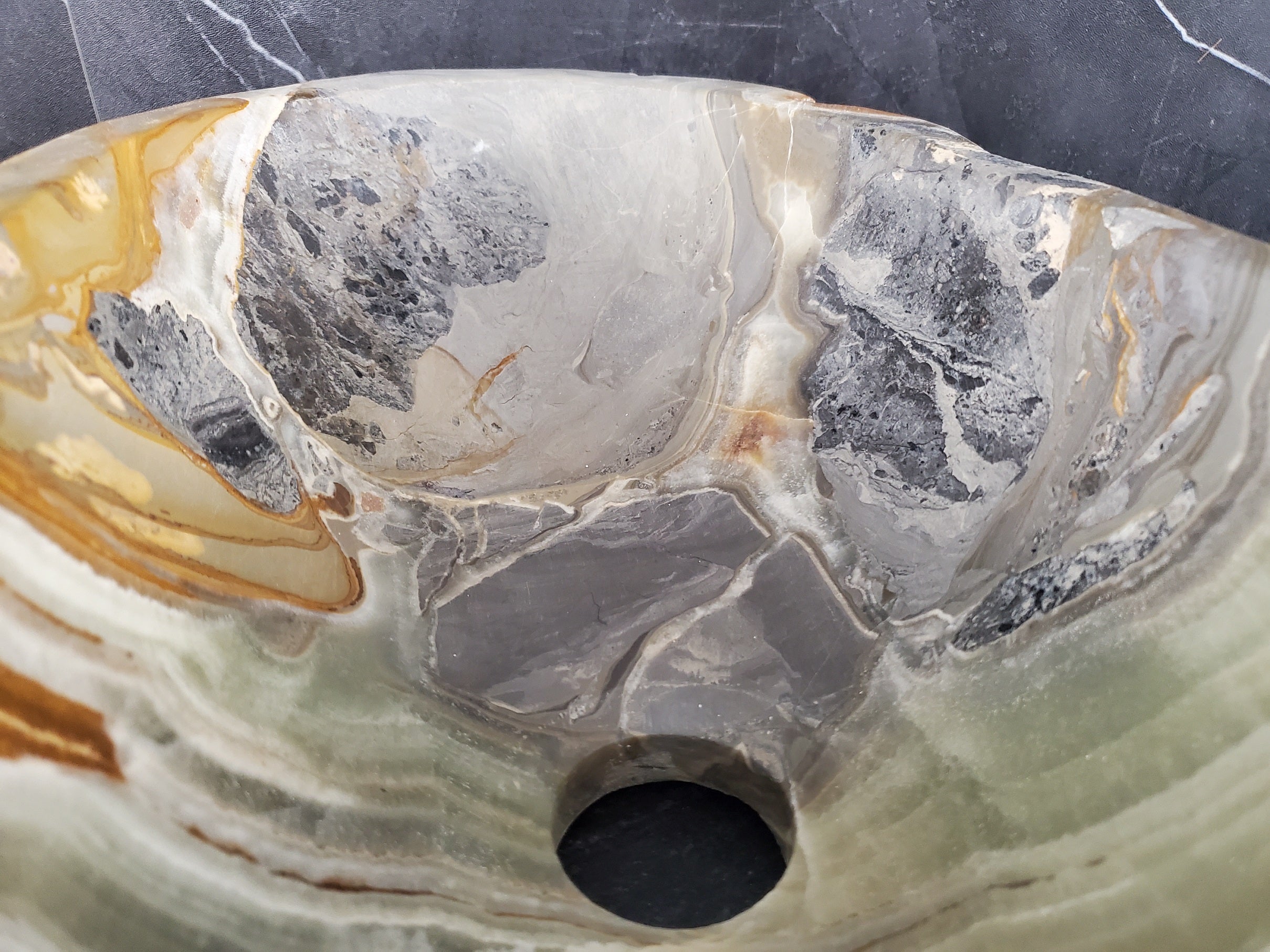 S25_17 Onyx Stone Vessel Bathroom Sink
