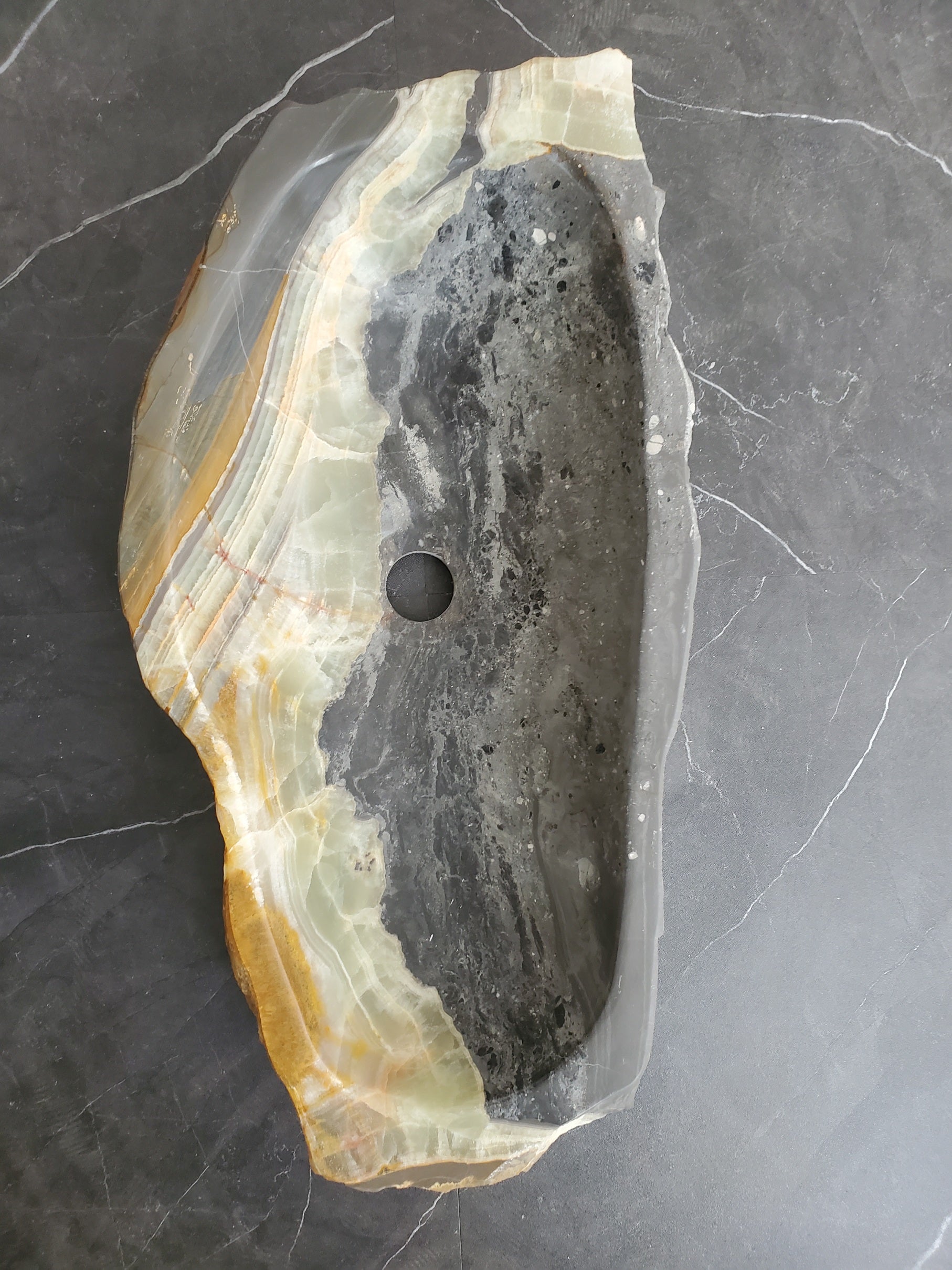 S25_21 Onyx Stone Vessel Bathroom Sink