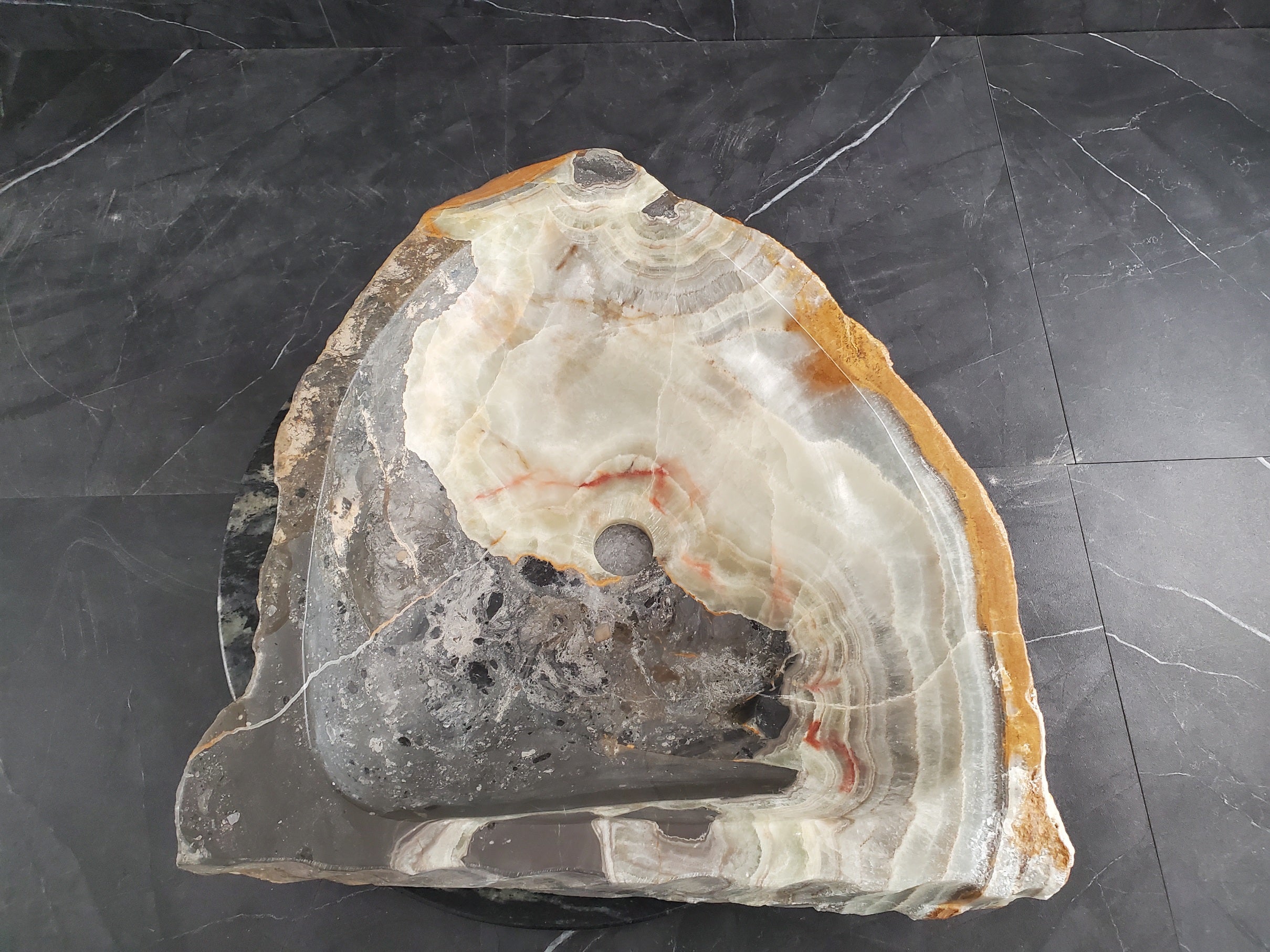 S25_24 Onyx Stone Vessel Bathroom Sink