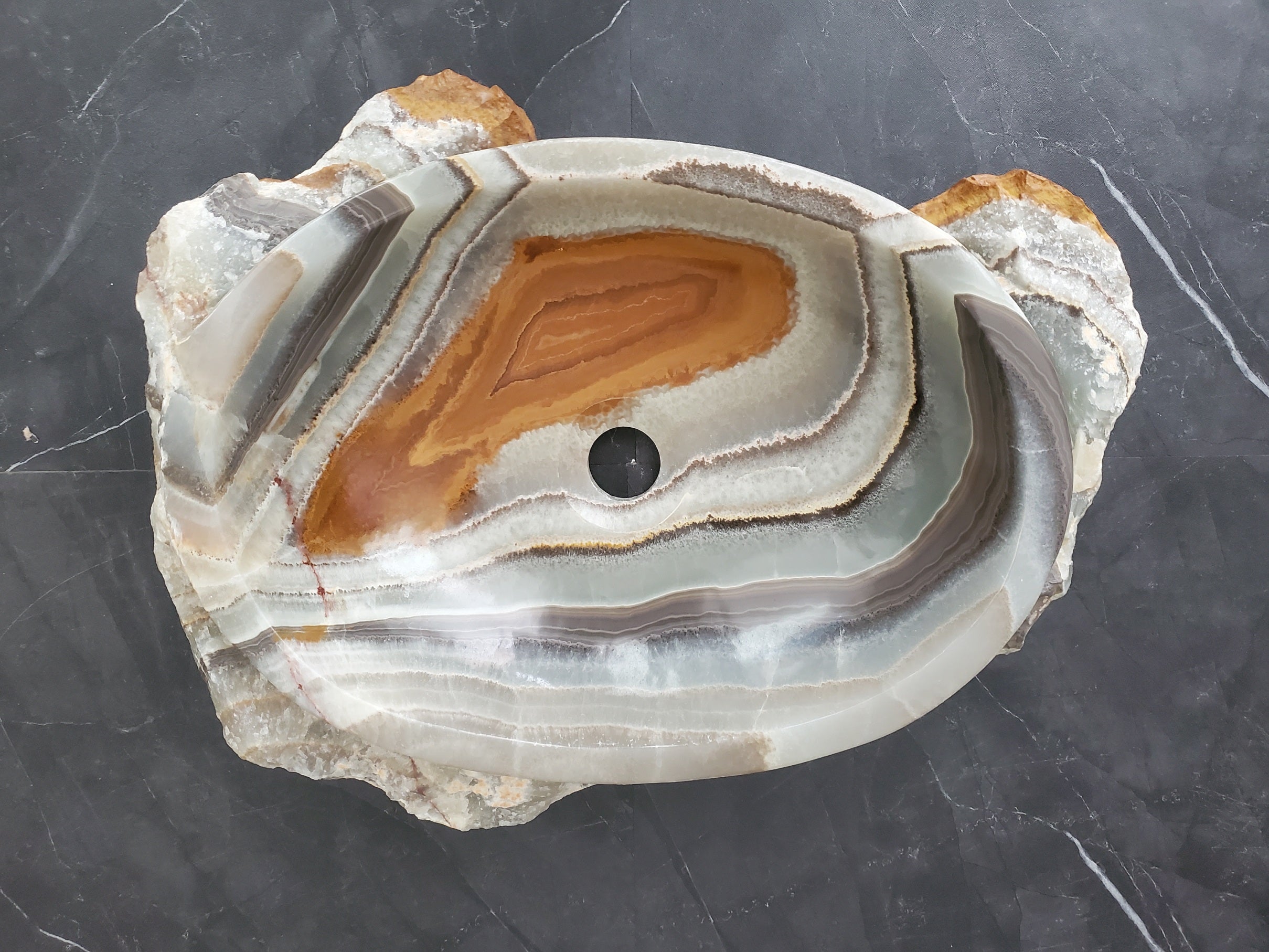 S28_12 Onyx Stone Vessel Bathroom Sink