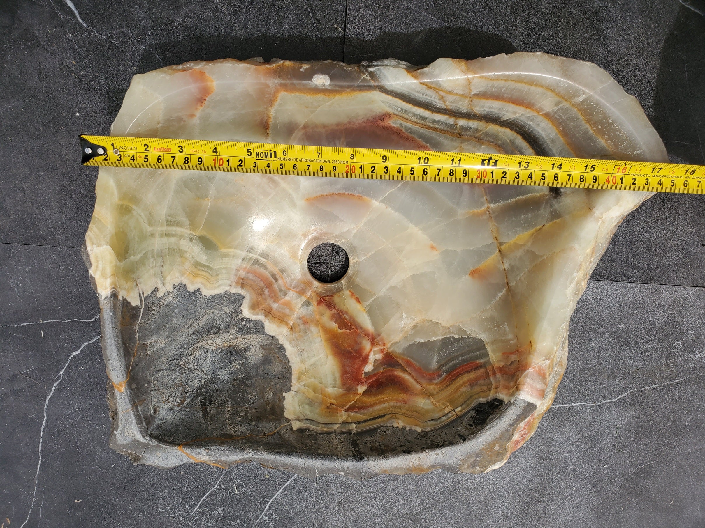 S30_35 Onyx Stone Vessel Bathroom Sink