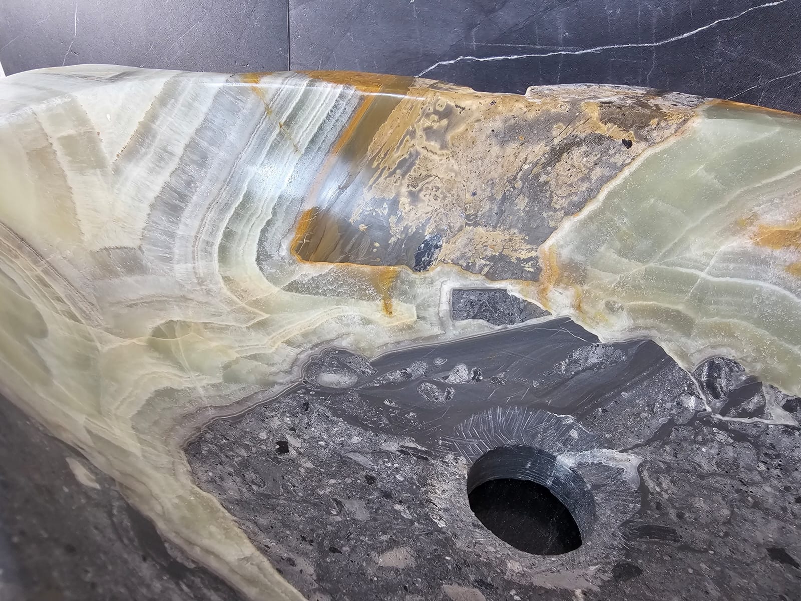 S29_04 Onyx Stone Vessel Bathroom Sink