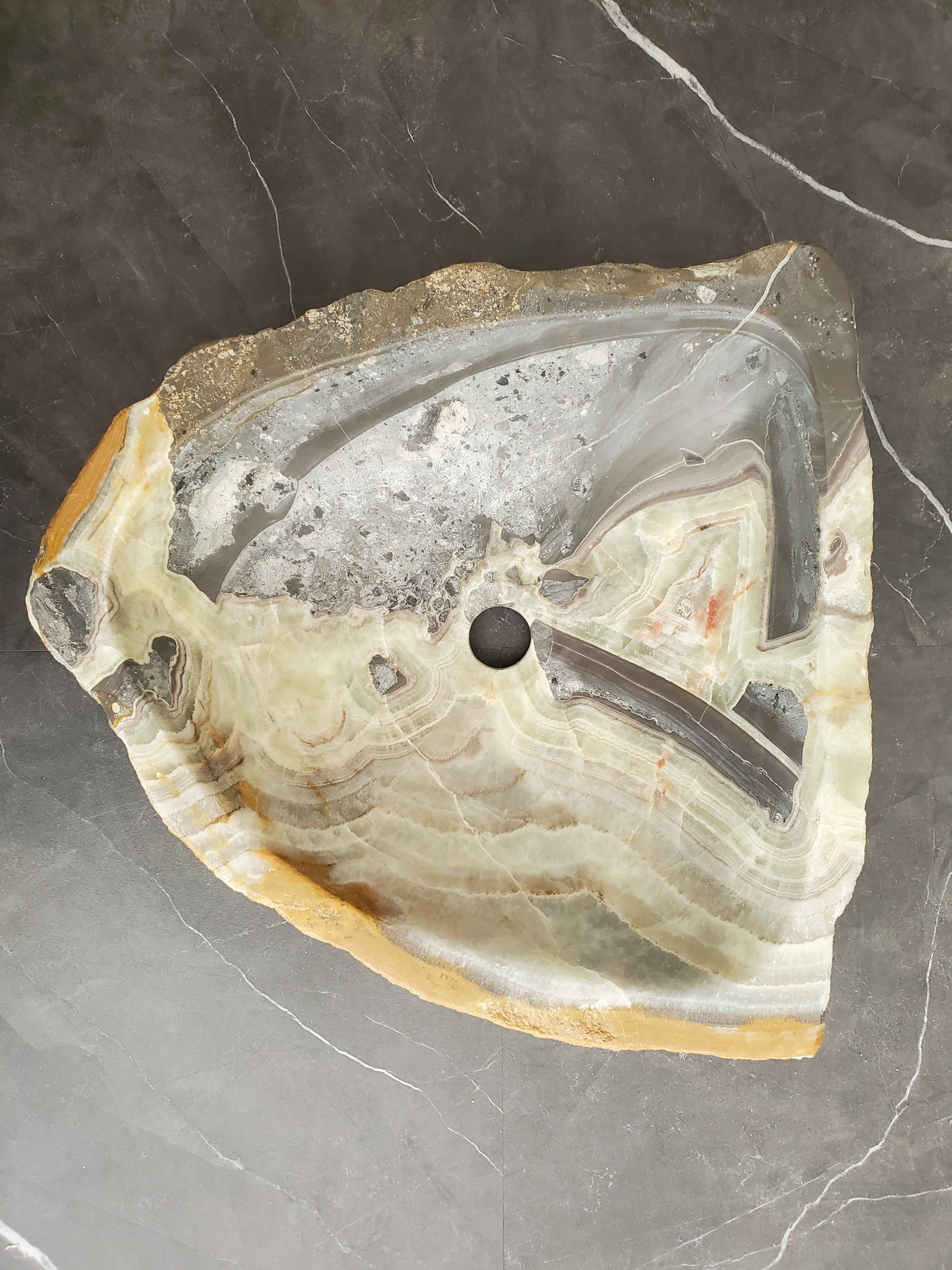 S25_23 Onyx Stone Vessel Bathroom Sink