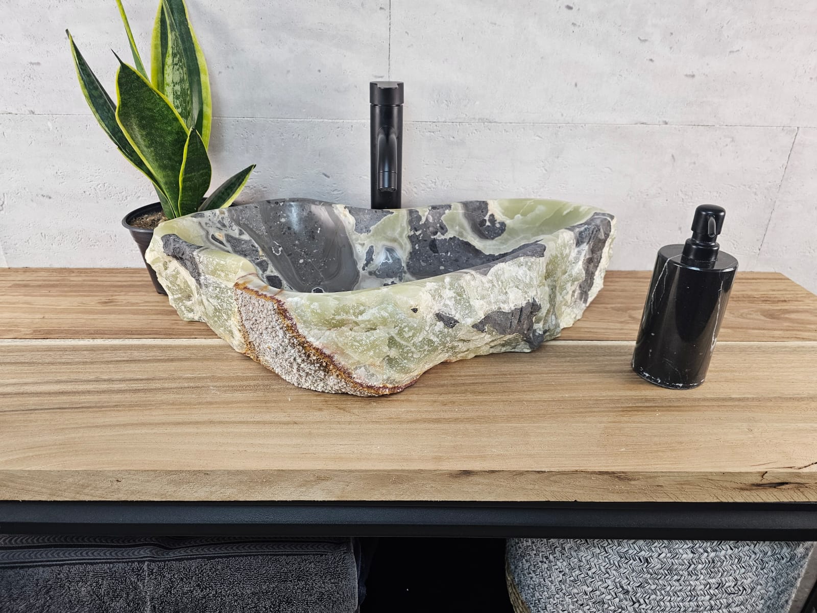 S29_01 Onyx Stone Vessel Bathroom Sink