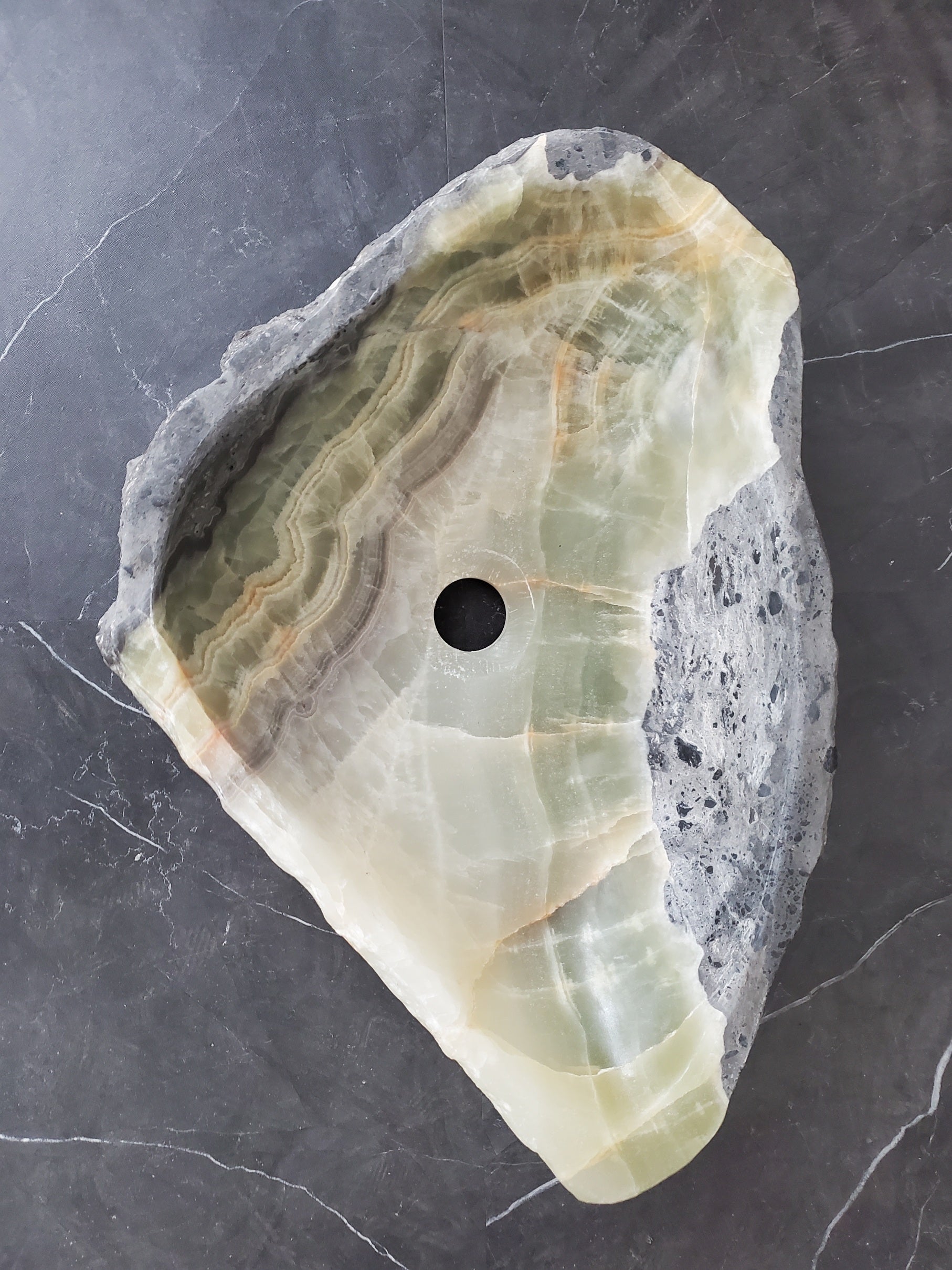 S26_11 Onyx Stone Vessel Bathroom Sink - 18 x 11 inch