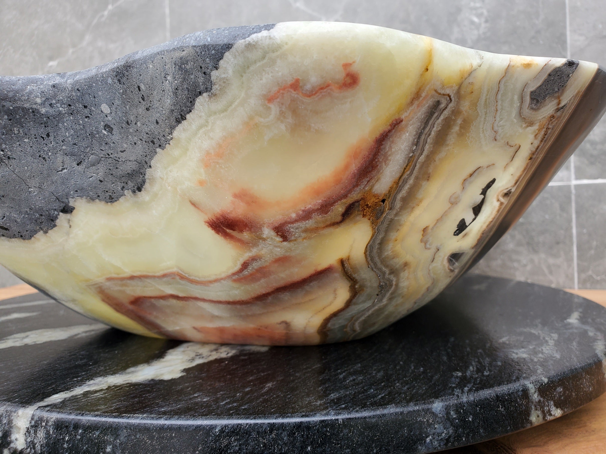 S30_33 Onyx Stone Vessel Bathroom Sink