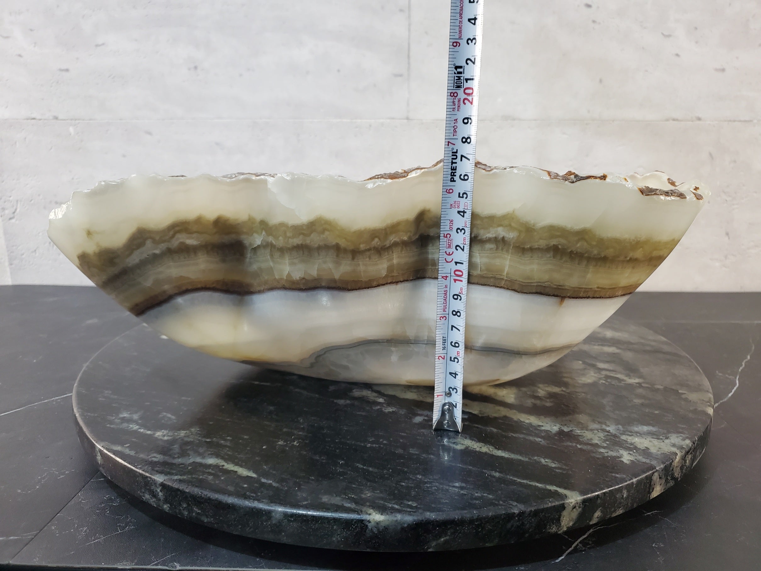 S27_20 Onyx Stone Bathroom Vessel Sink - 19 x 16 inch