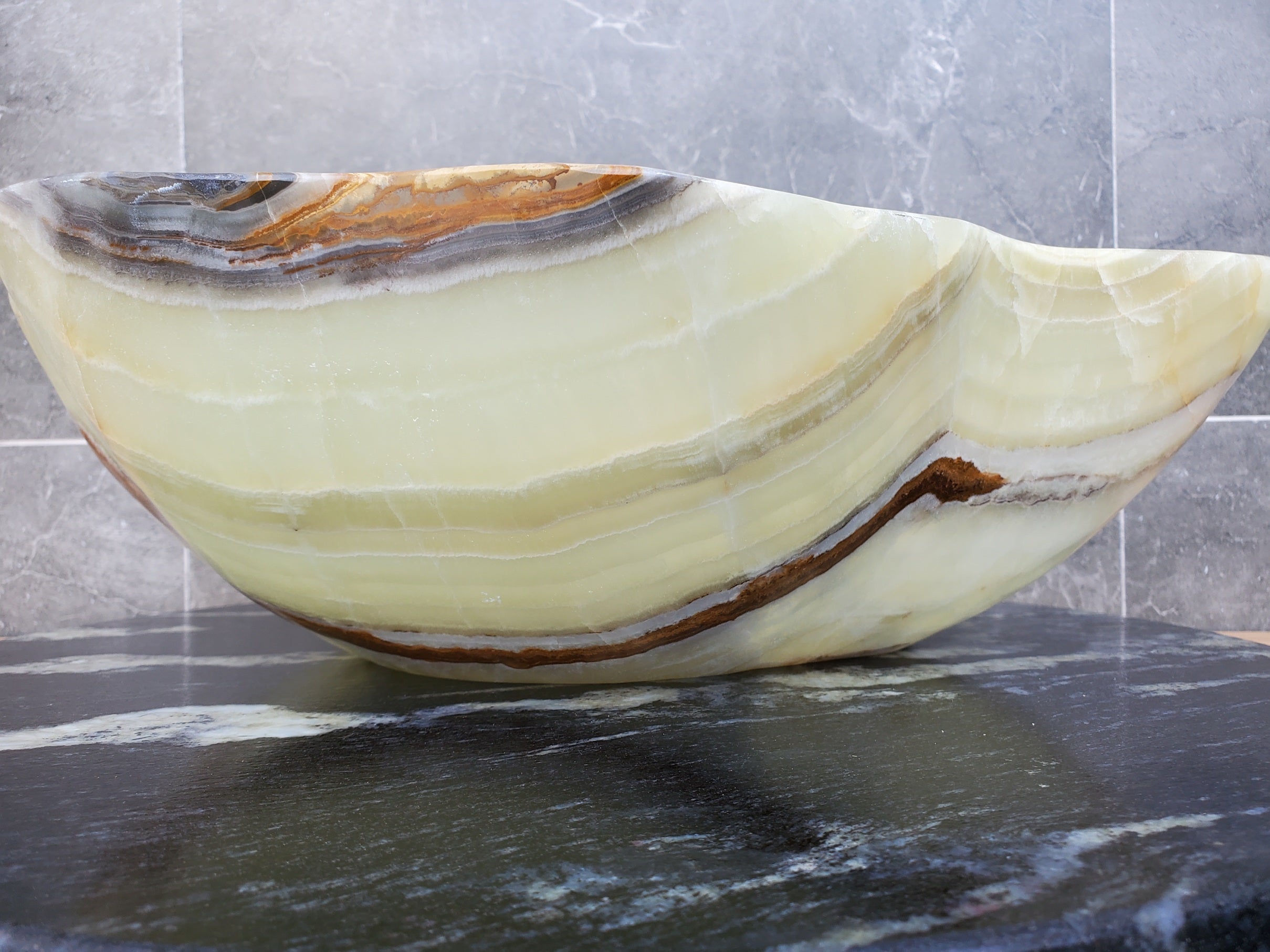 S30_14 Onyx Stone Vessel Bathroom Sink