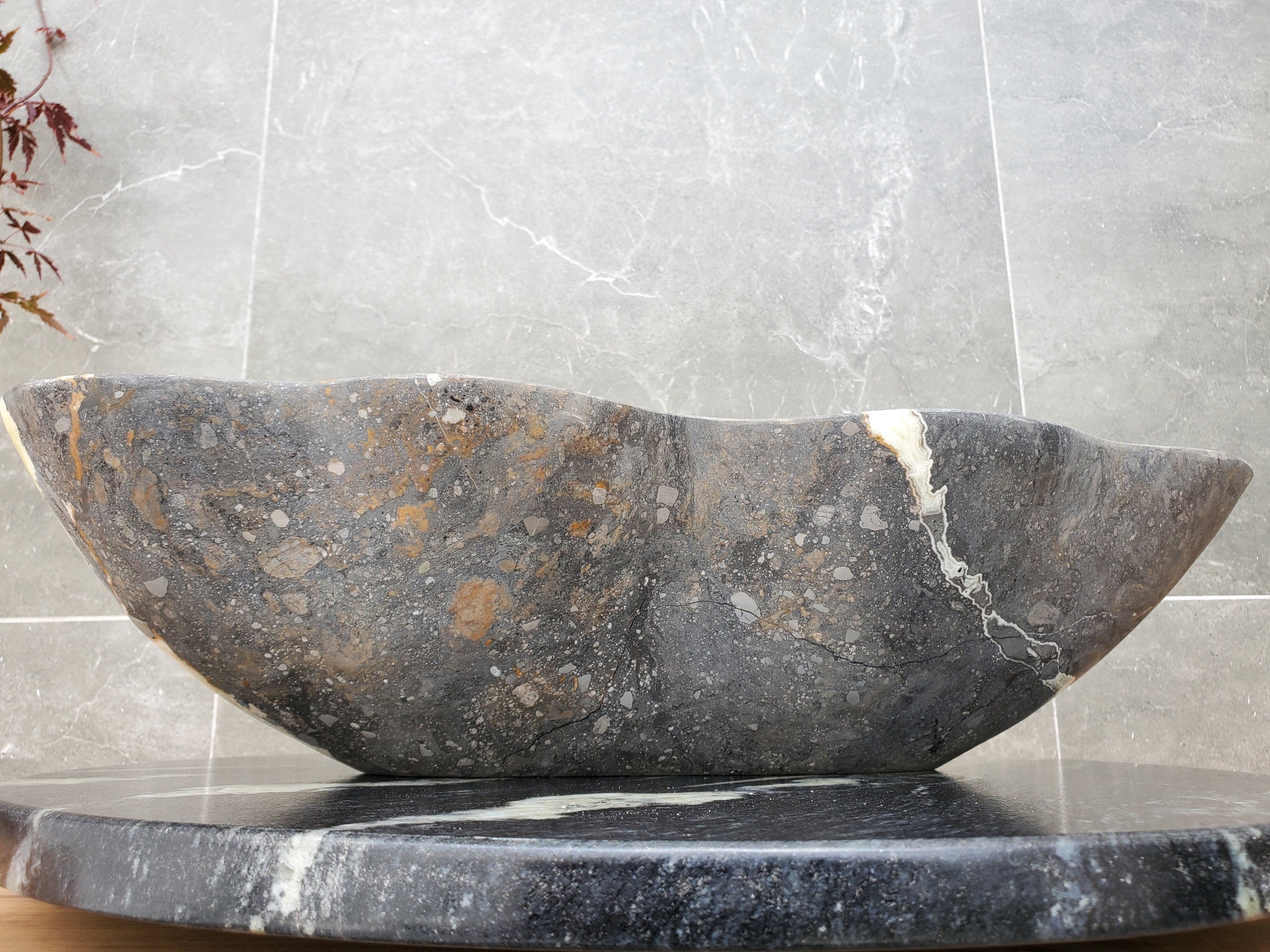 S30_16 Onyx Stone Vessel Bathroom Sink - 20 x 12 inch