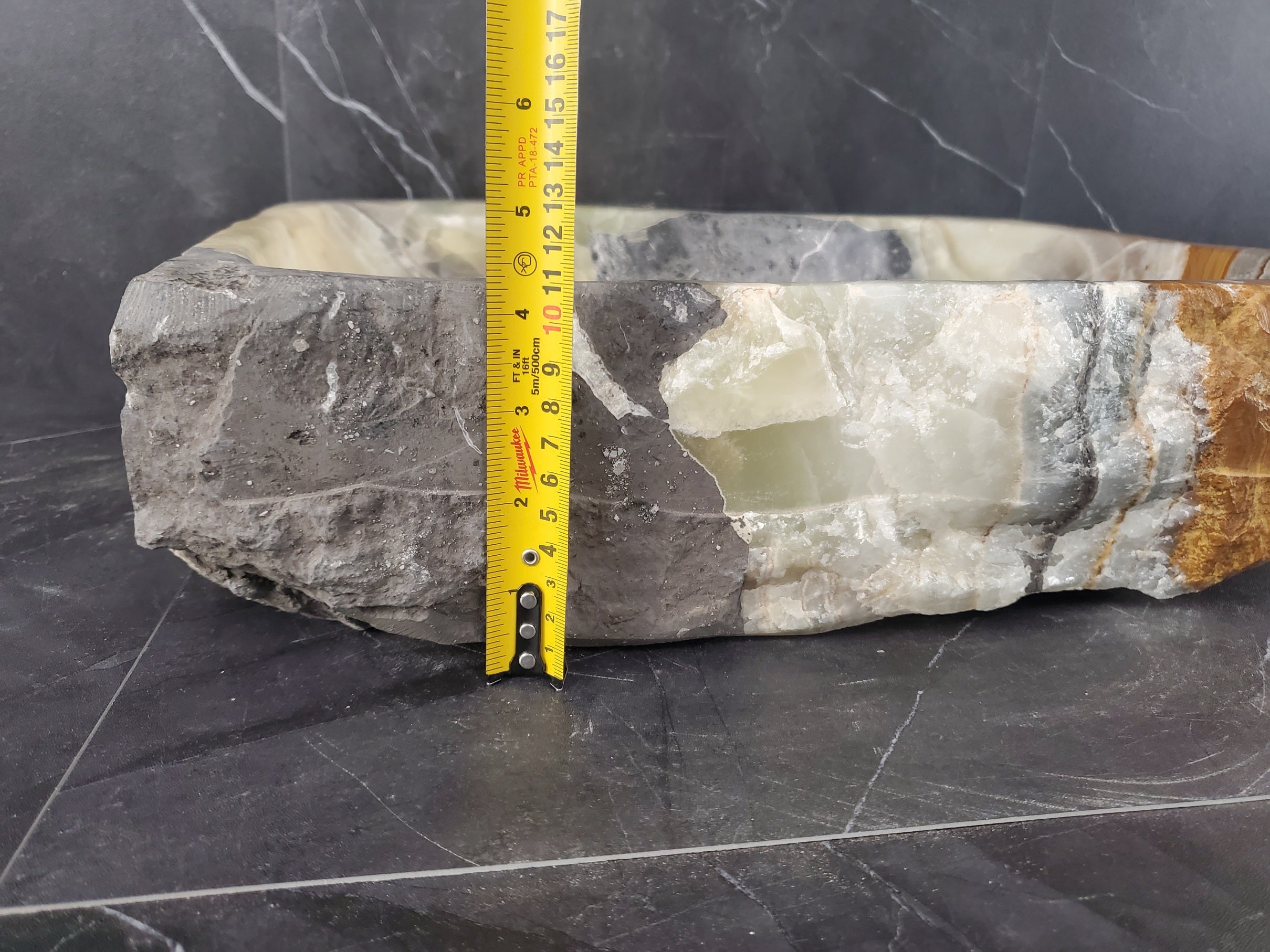 S25_15 Onyx Stone Vessel Bathroom Sink