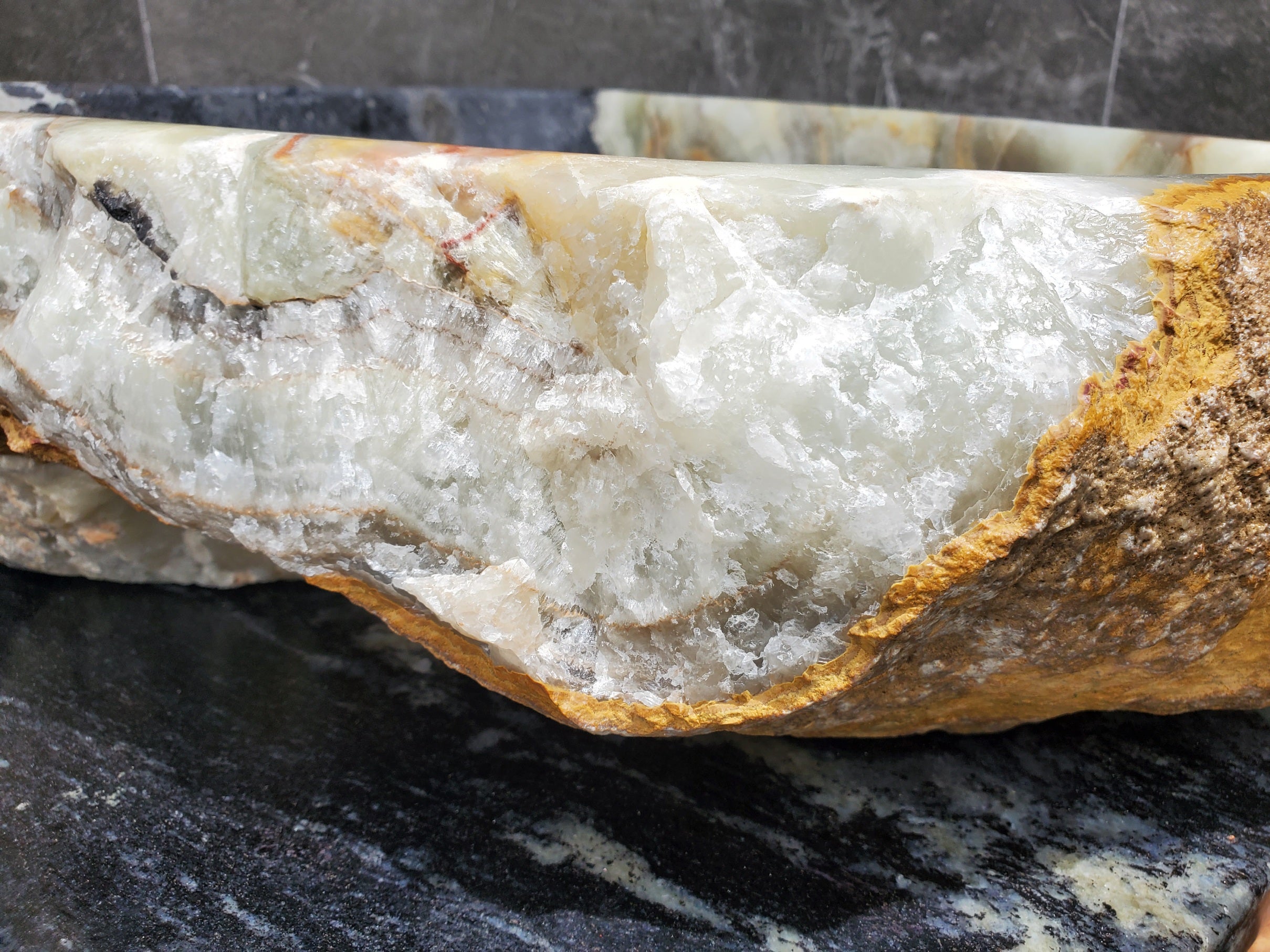 S30_26 Onyx Stone Vessel Bathroom Sink