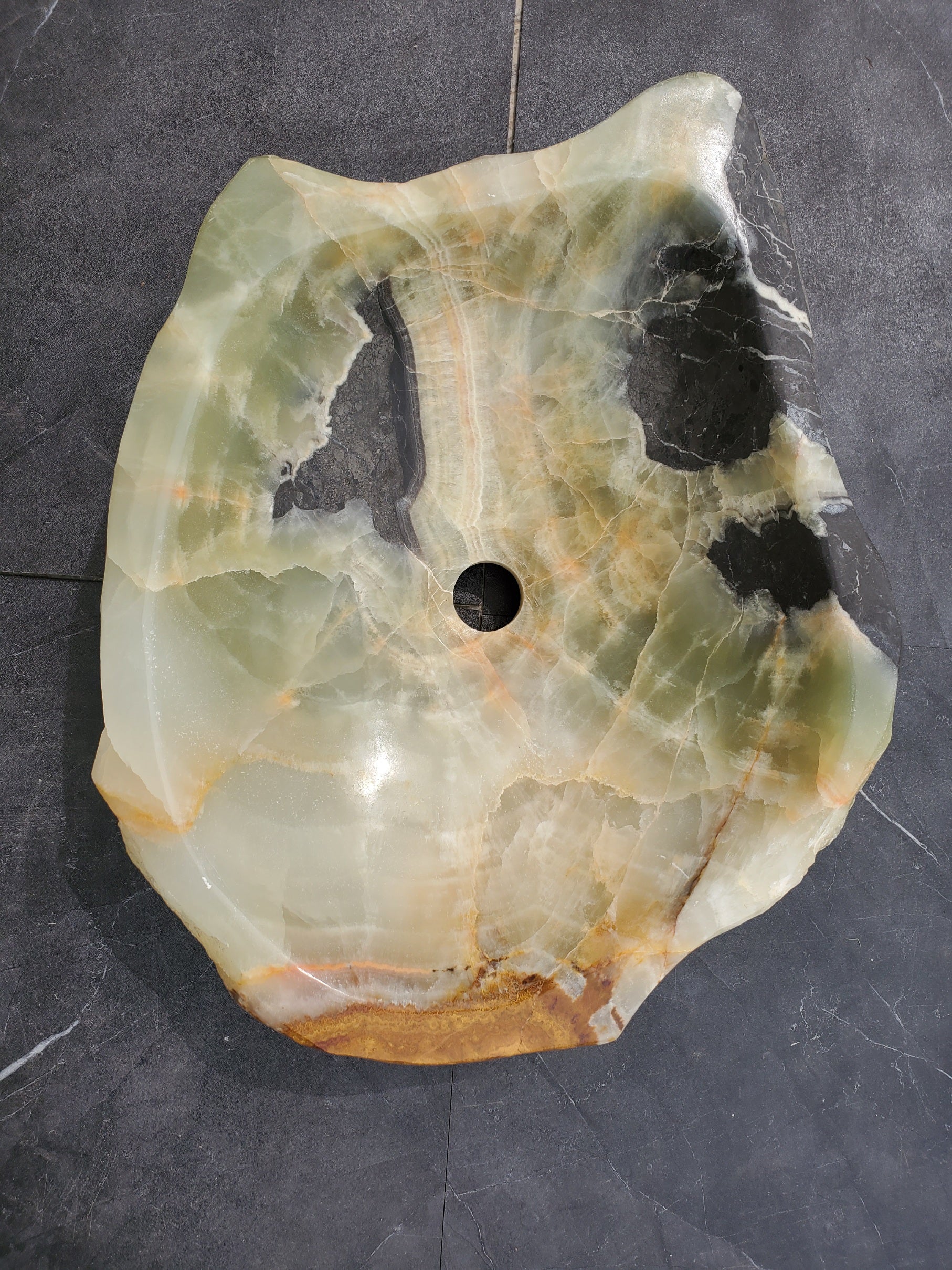 S31_21 Onyx Stone Vessel Bathroom Sink