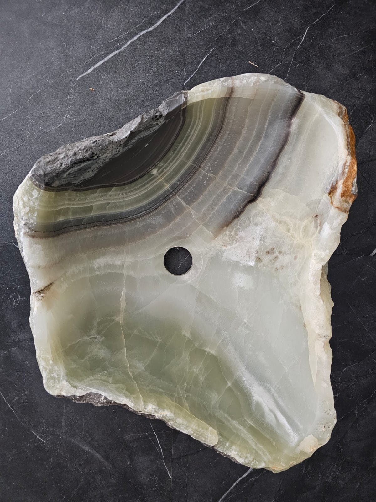 S29_03 Onyx Stone Vessel Bathroom Sink - 18 x 14.5 inch