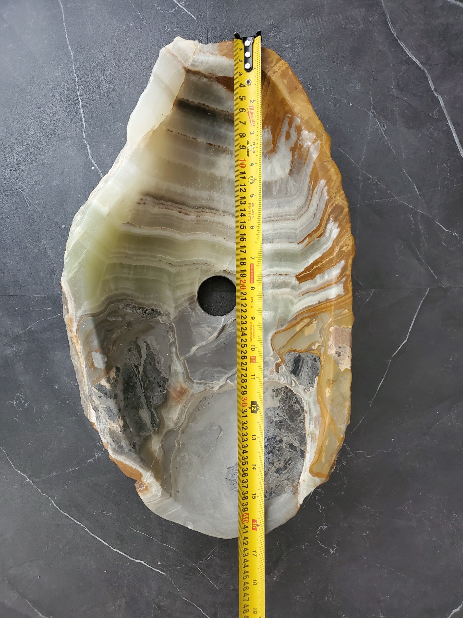 S25_17 Onyx Stone Vessel Bathroom Sink