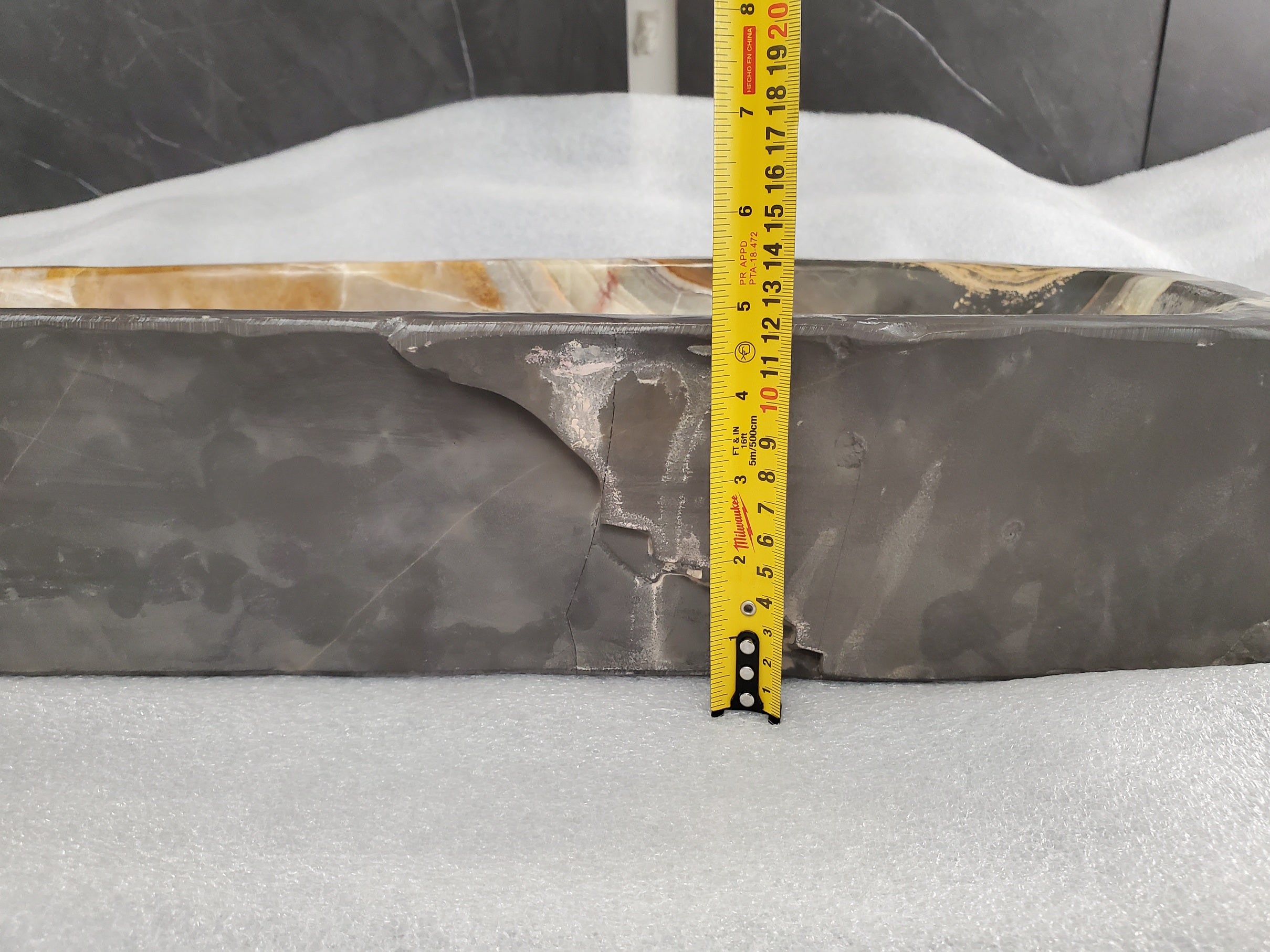 S25_22 Onyx Stone Vessel Bathroom Sink