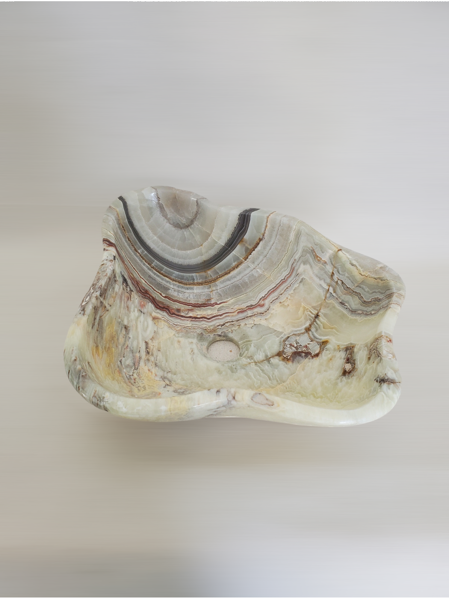 S21_05 Onyx Stone Vessel Bathroom Sink - 17.5 x 13.5 inch