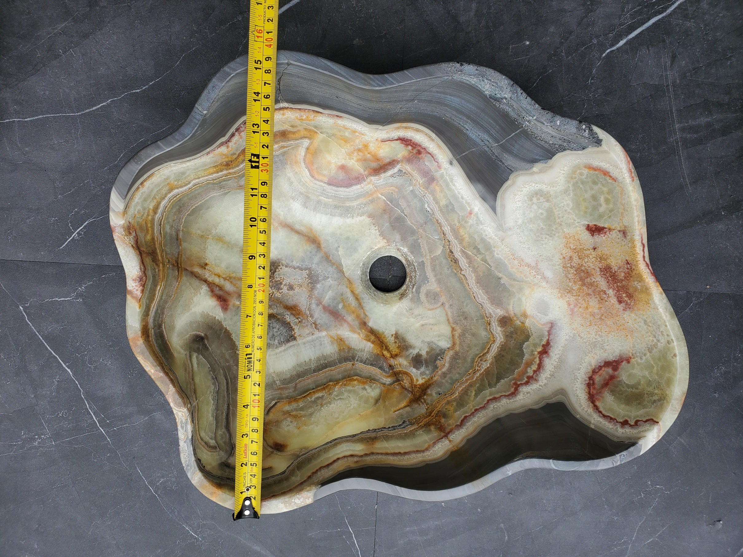 S31_01 Onyx Stone Vessel Bathroom Sink - 19 x 15 inch