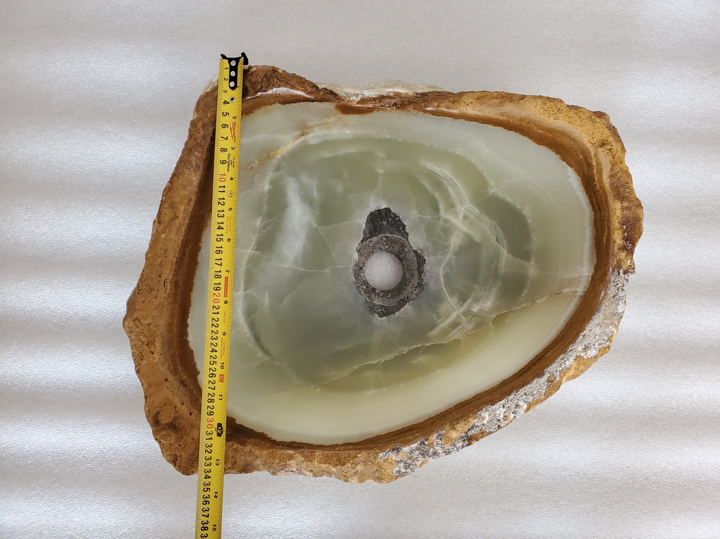 S23_30 Onyx Stone Vessel Bathroom Sink - 15 x 13 inch