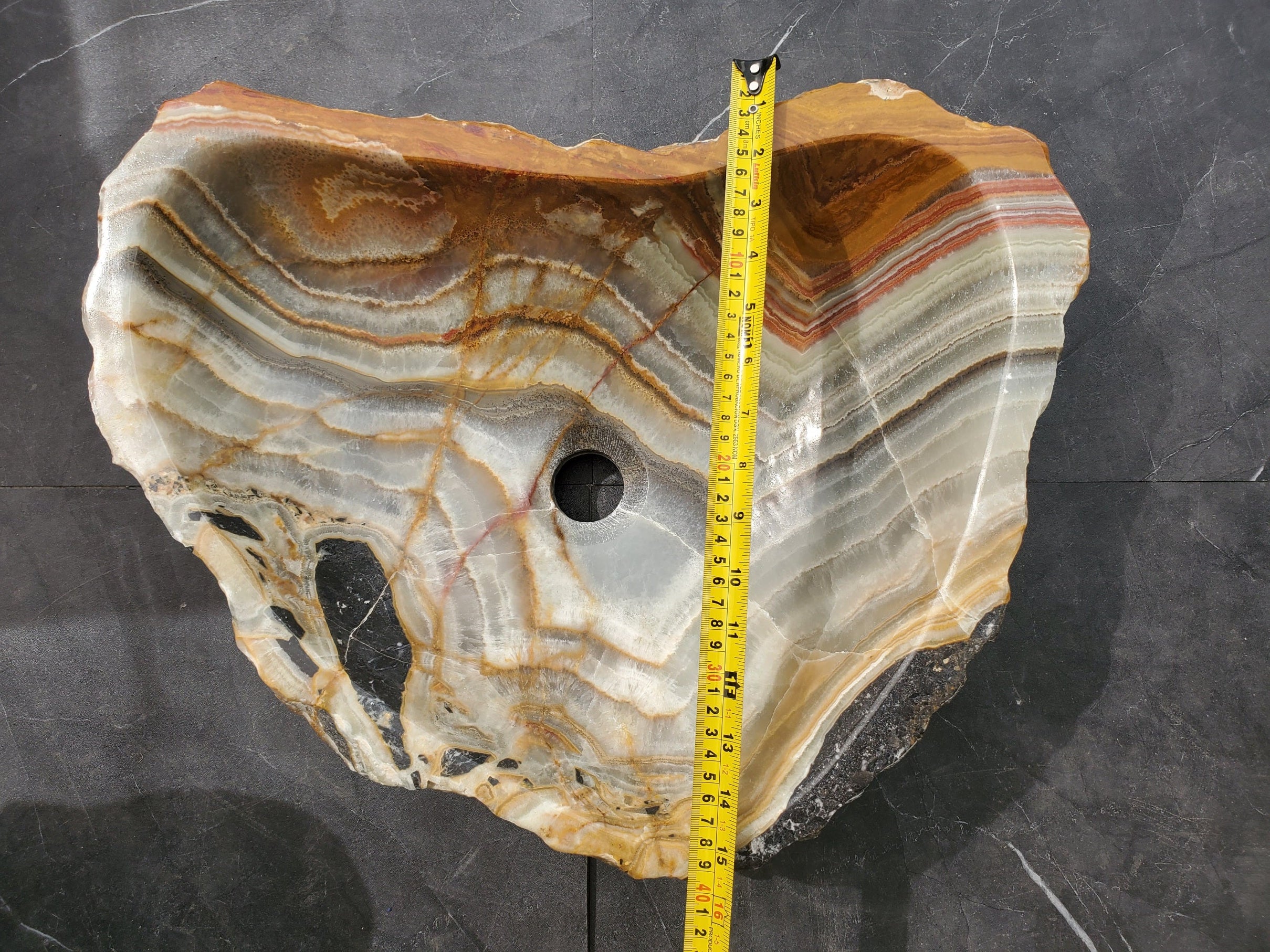 S31_19 Onyx Stone Vessel Bathroom Sink