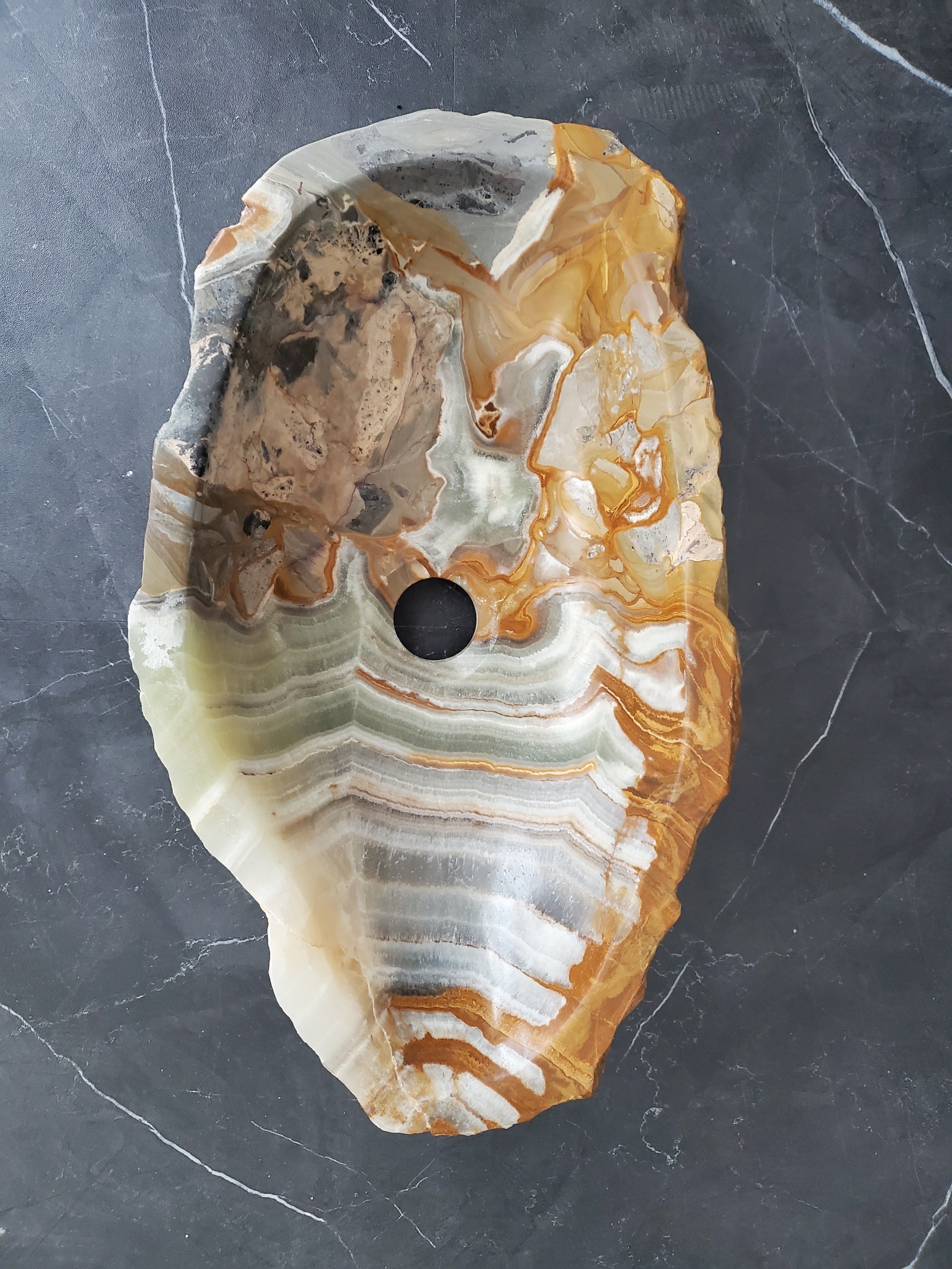 S25_18 Onyx Stone Vessel Bathroom Sink