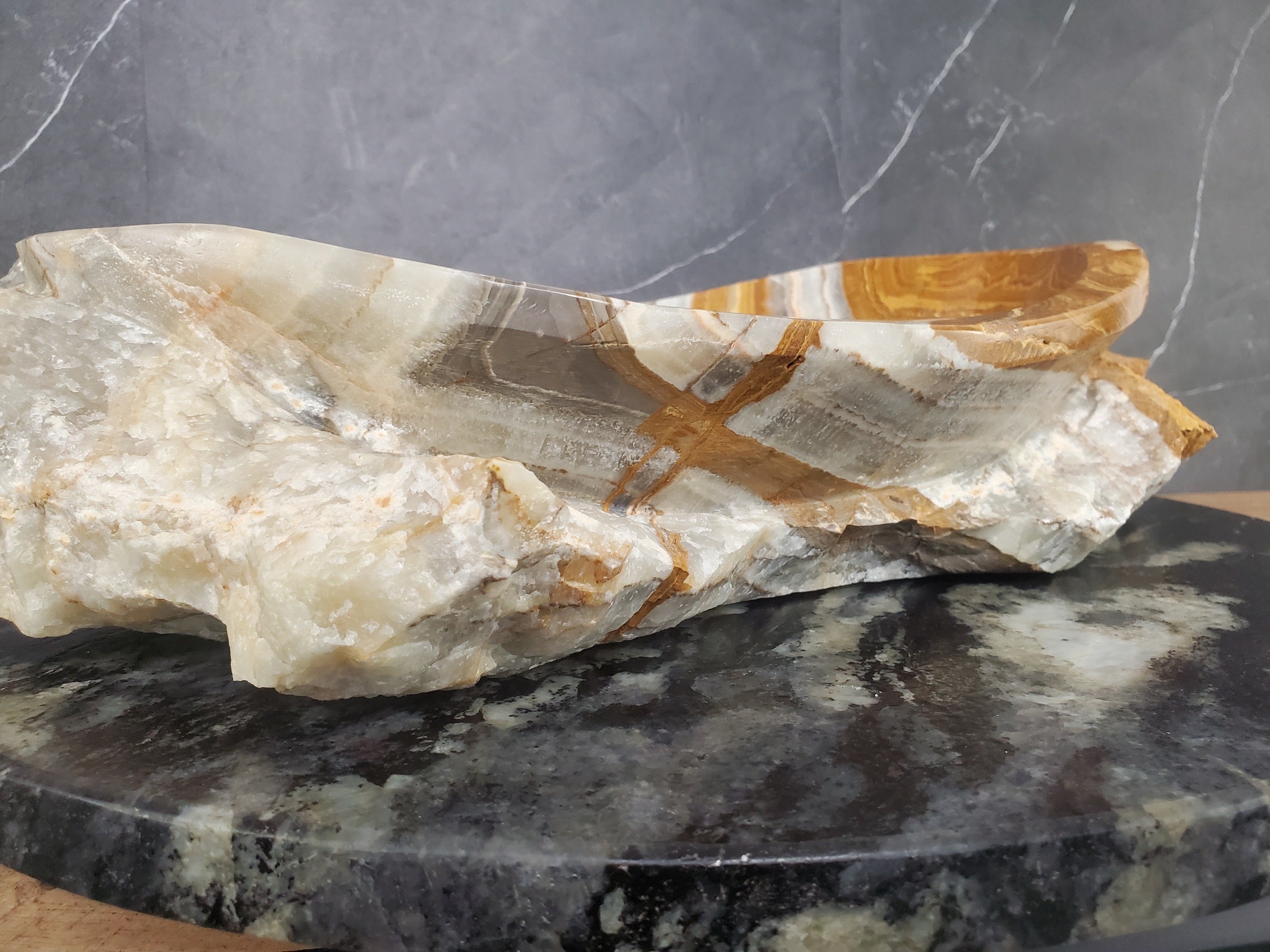 S28_11 Onyx Stone Vessel Bathroom Sink - 17 x 12.5 inch
